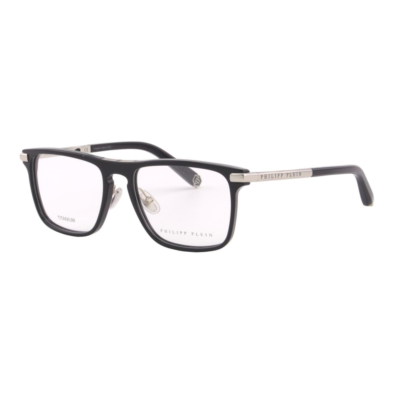 Men Glasses VPP019M-0700 Black Square & Silver Titanium Frame