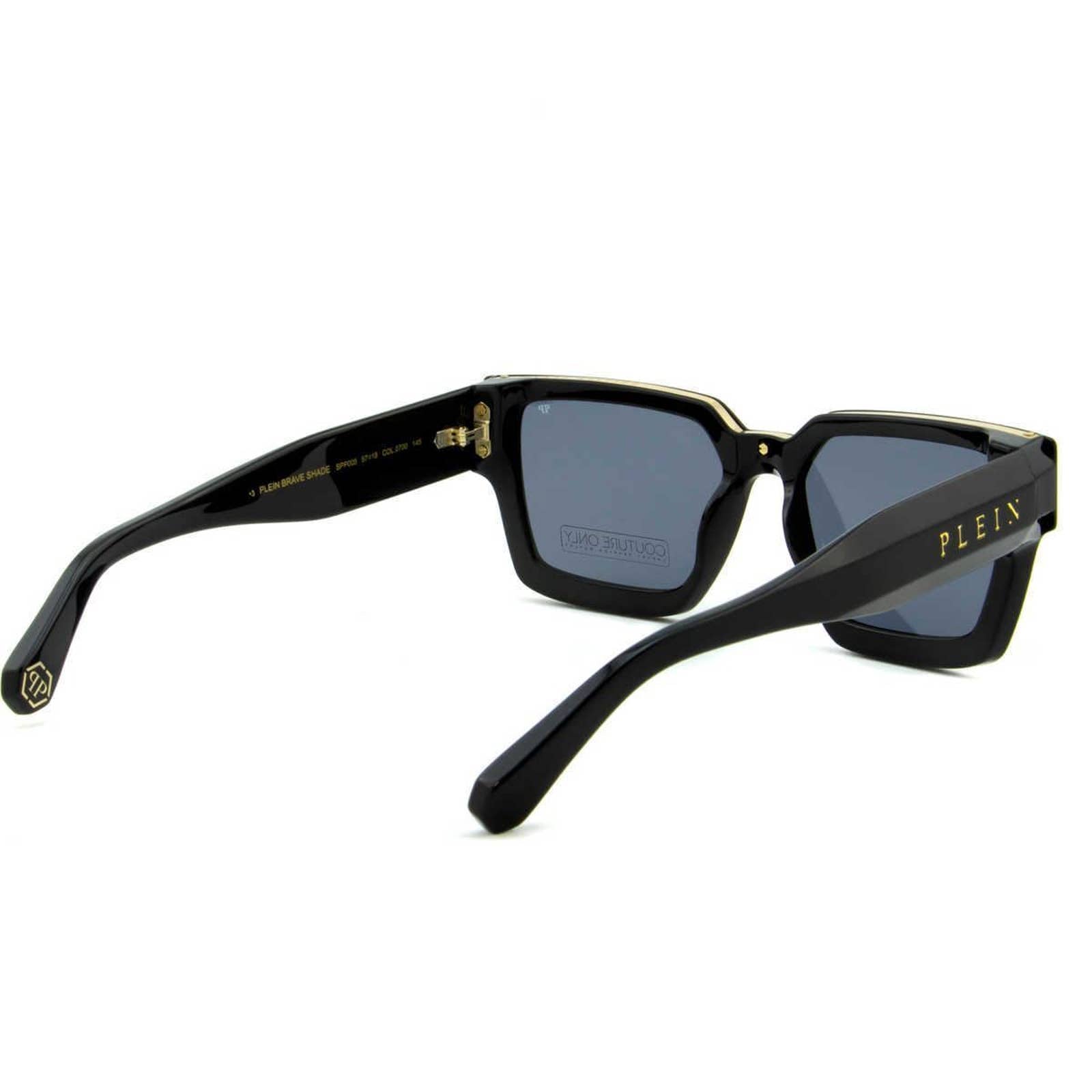 Men Black Square Sunglasses SPP005M-0700 Black & Gray