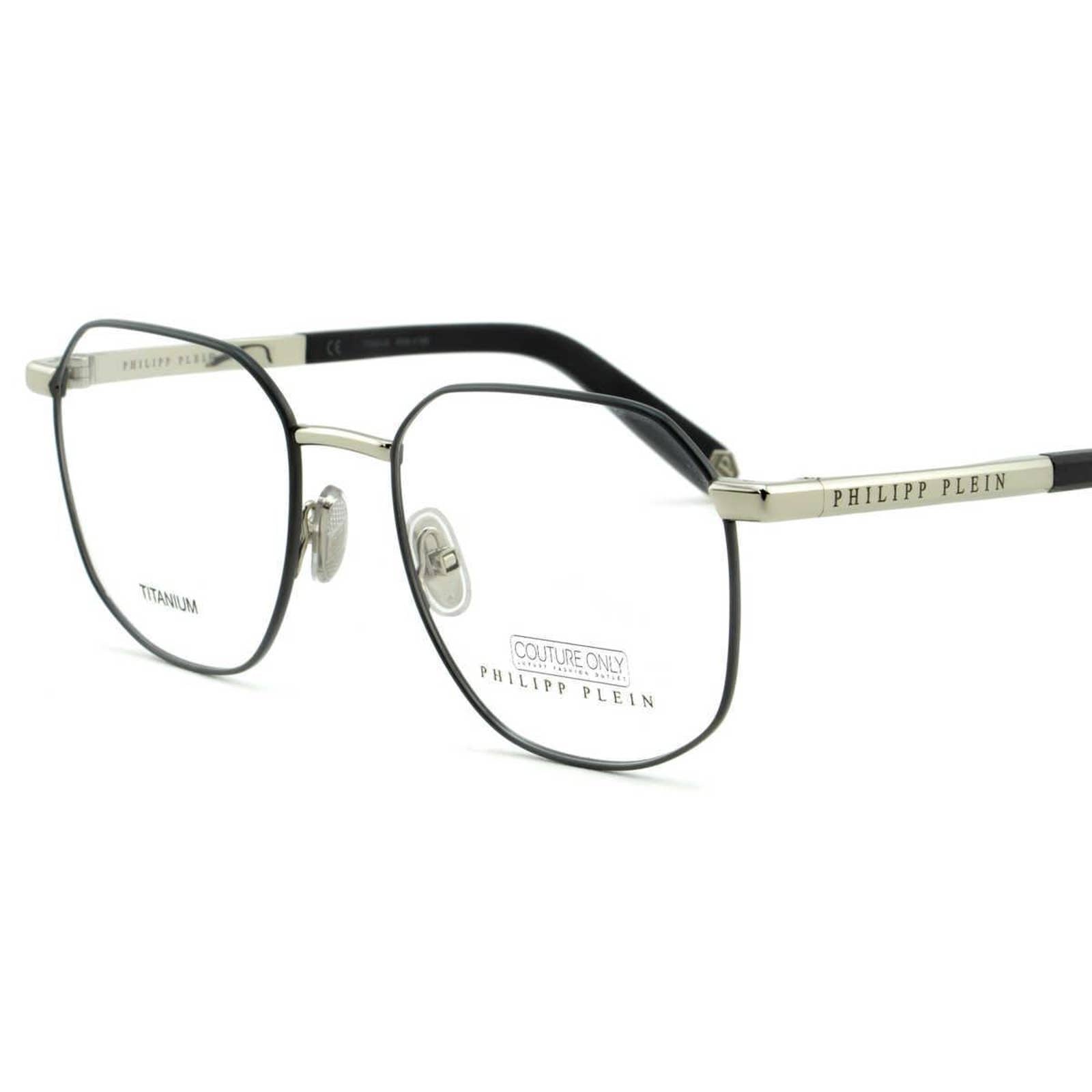 Men Optical Geometric Square Silver Titanium Glasses VPP020M