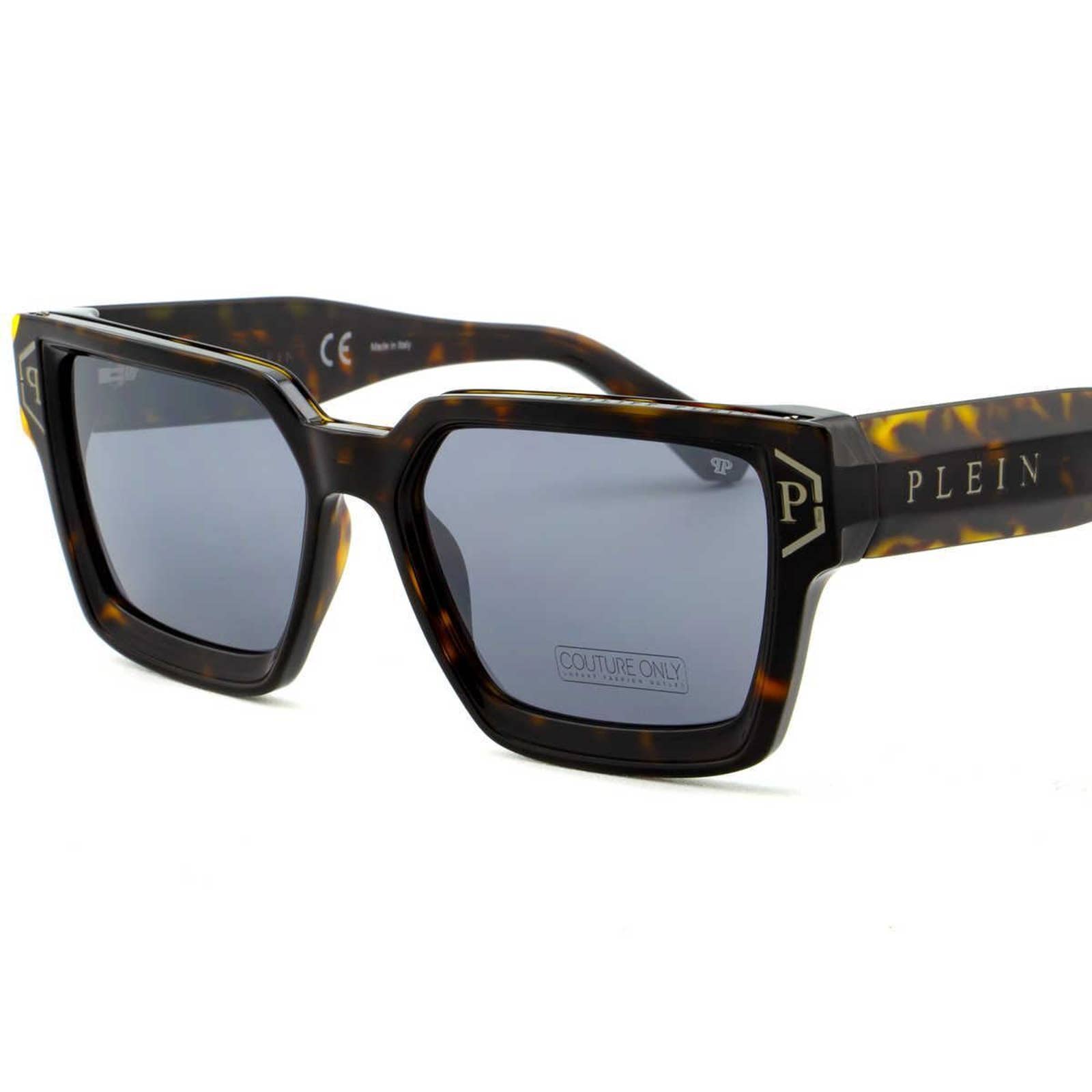 Men Havana Brown Square Sunglasses SPP005M-722X Havana Brown Acetate & Silver