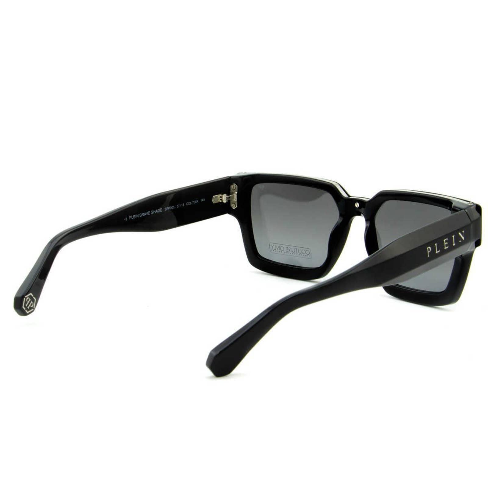 Men Black Square Sunglasses SPP005M-700X Black & Silver