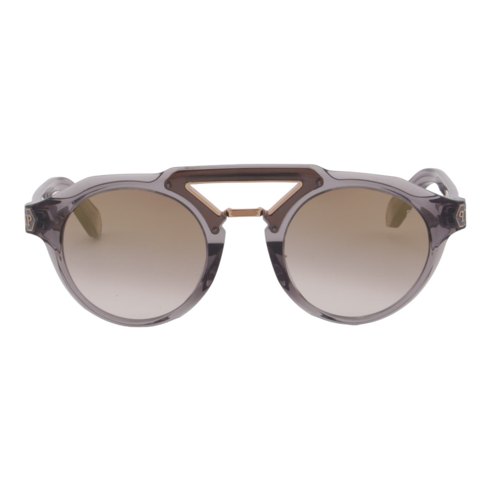 Philipp Plein SPP045M-9MBG Men Designer Sunglasses Round Gray Frame