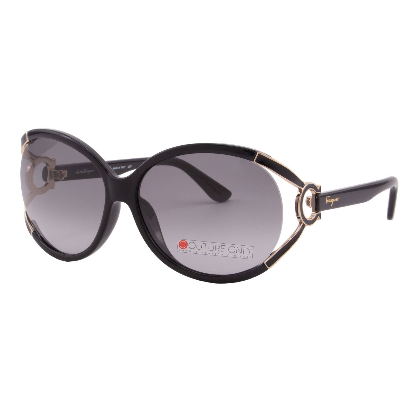 Women Round Oversized Black Sunglasses SF600S-001