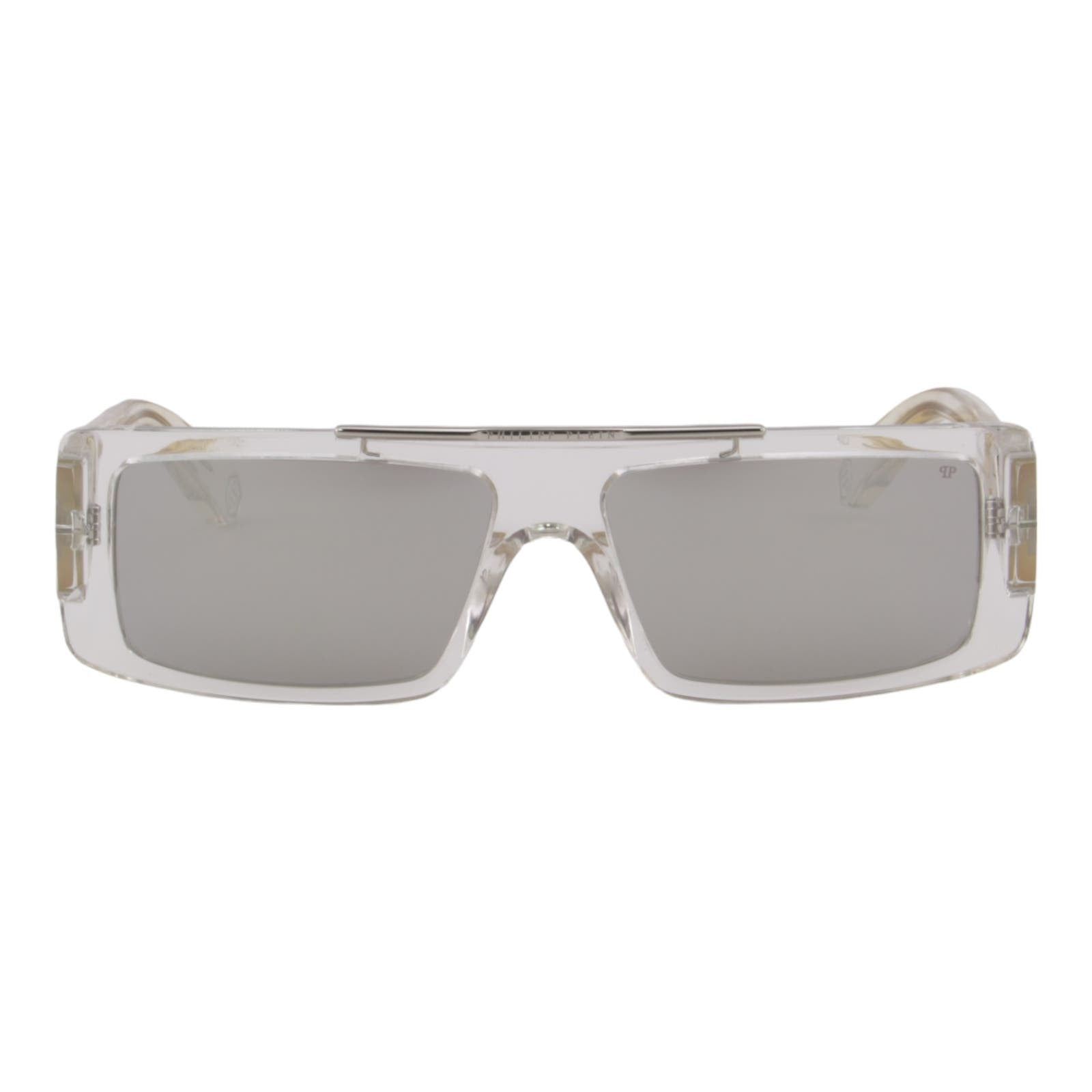 Designer Men Slim Rectangular Sunglasses SPP003V-880X Mirrored Lens