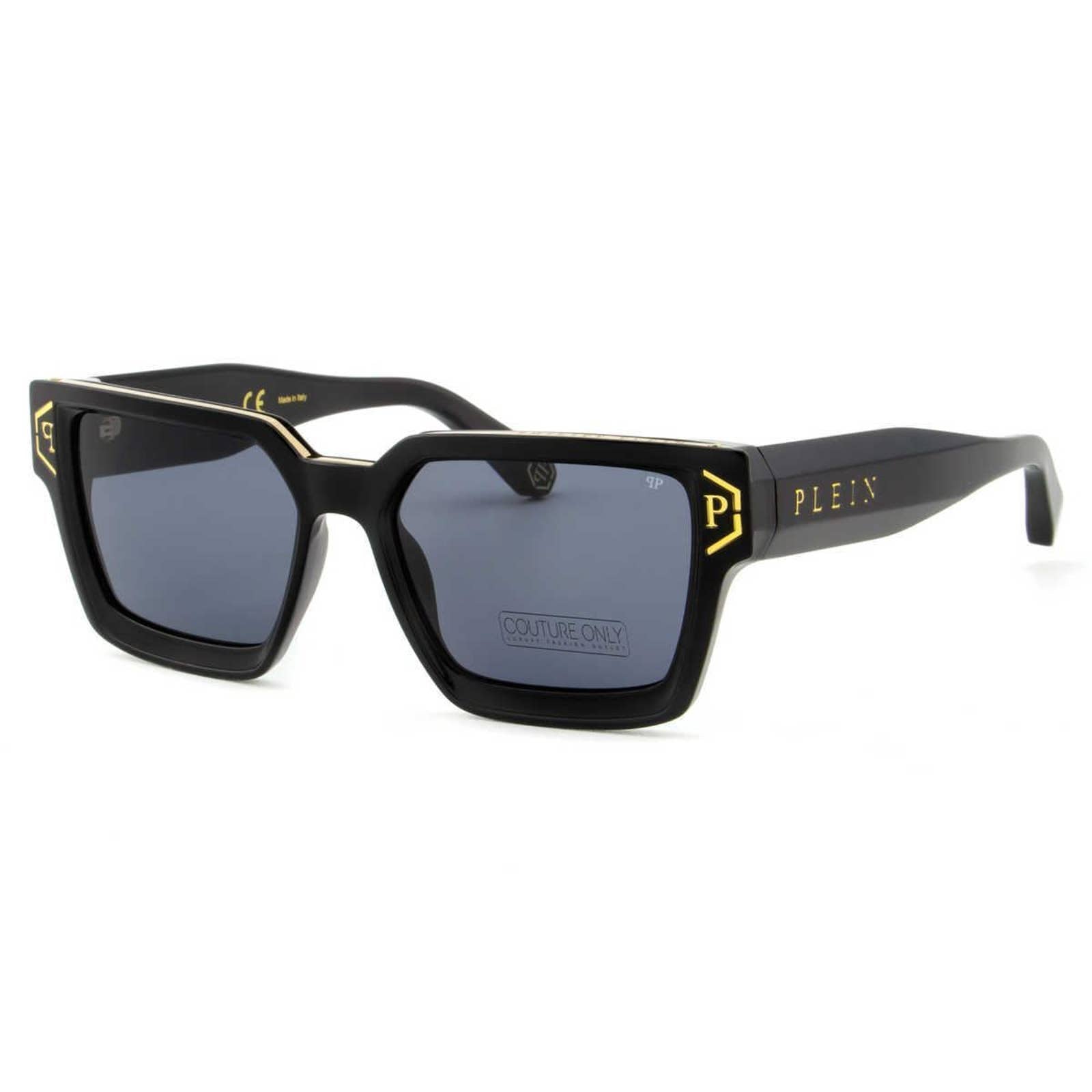 Men Black Square Sunglasses SPP005M-0700 Black & Gray