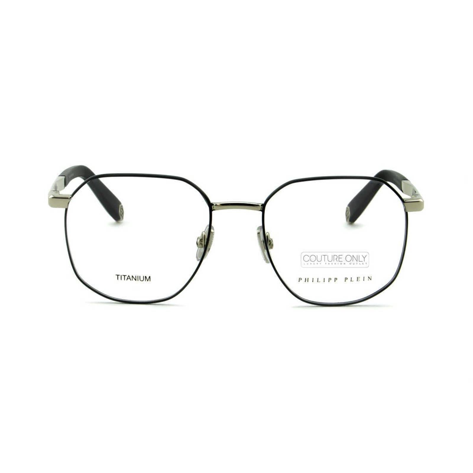 Men Optical Geometric Square Silver Titanium Glasses VPP020M