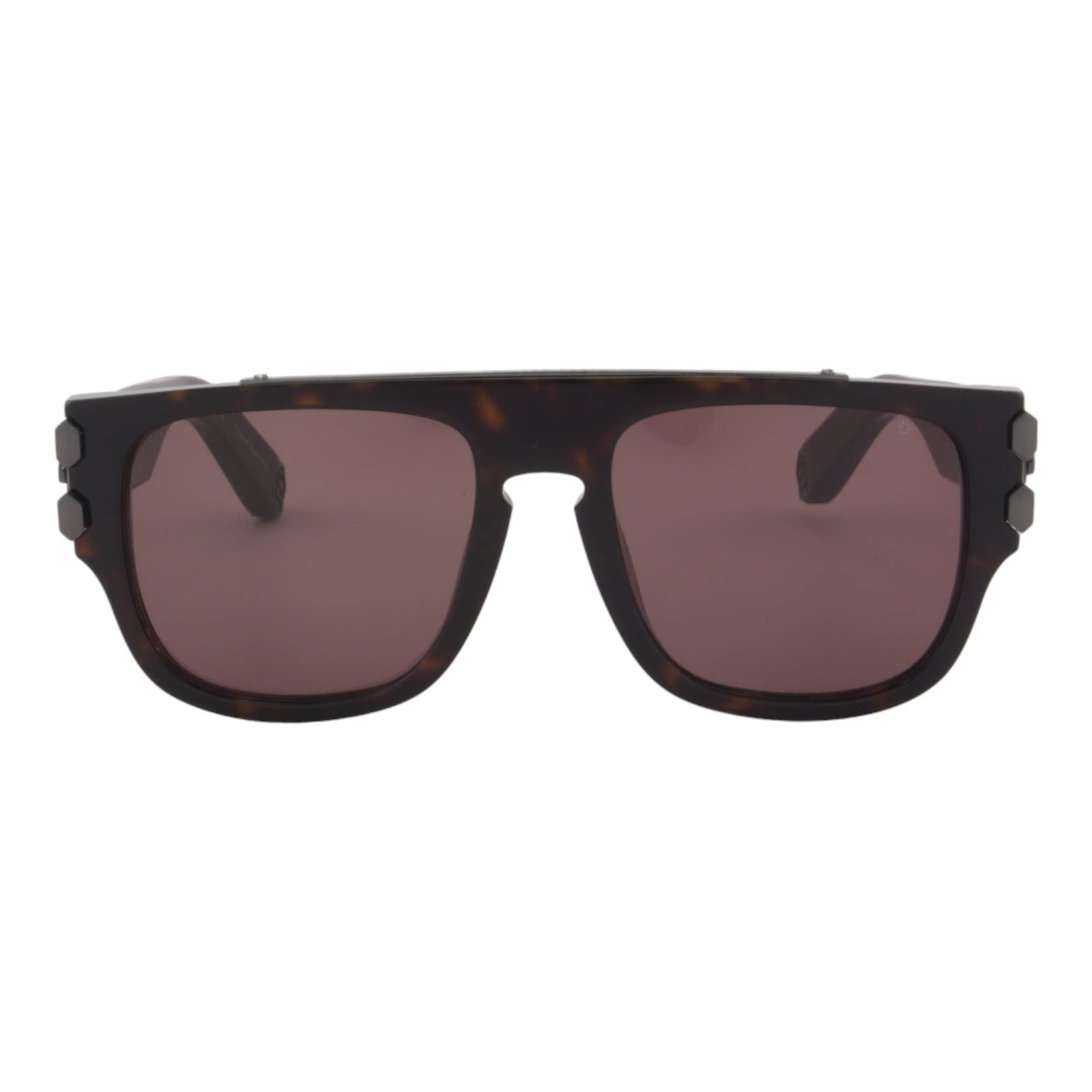 Men Titanium Square Sunglasses SPP011M-0722 Havana Brown & Gunmetal
