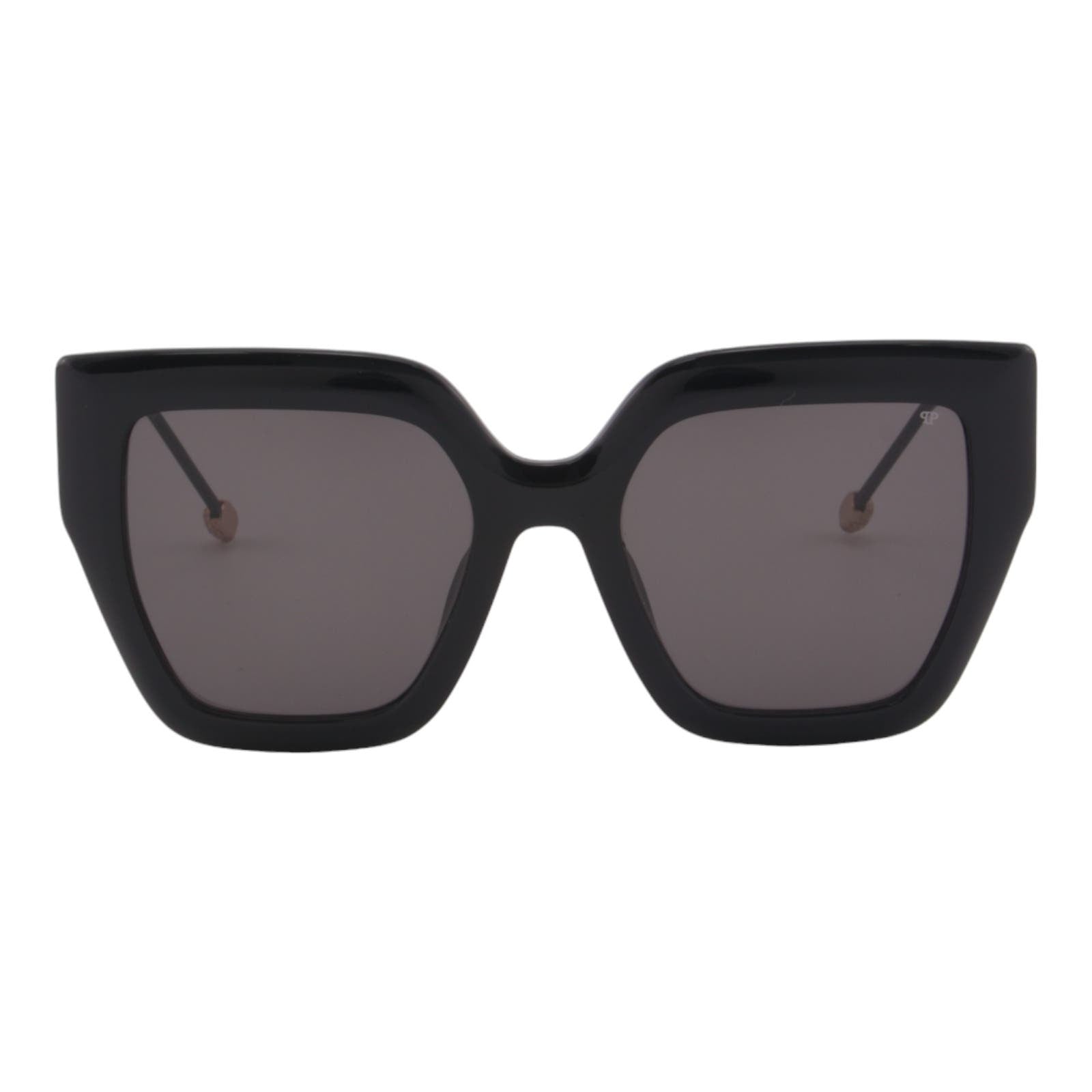 Women Cat-Eye Sunglasses SPP064S-0700 Oversized Black & Gold Frame