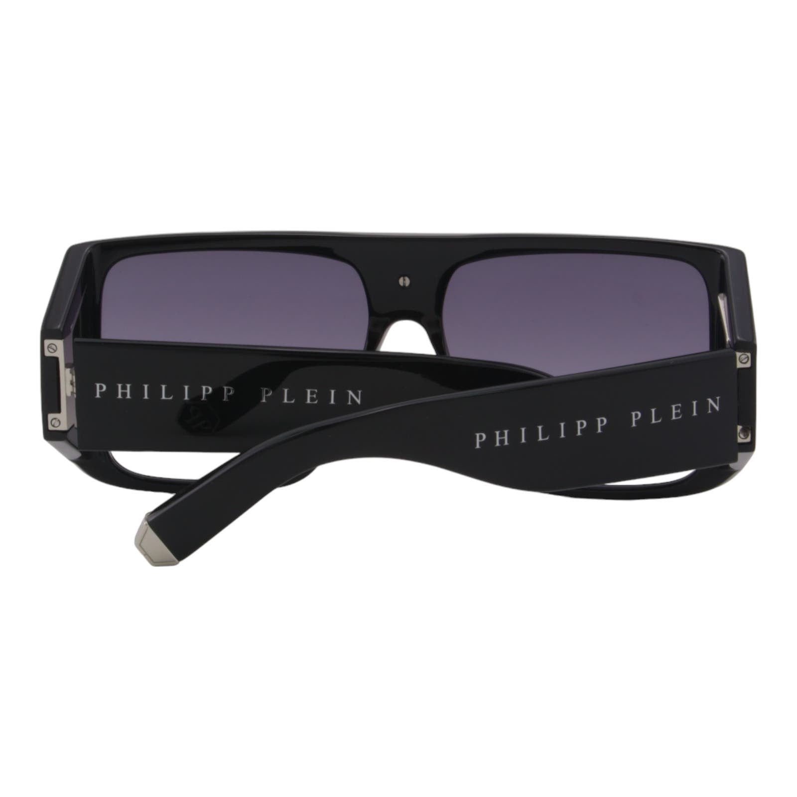 Men Rectangular Shield Sunglasses SPP014V-0700 Black & Silver