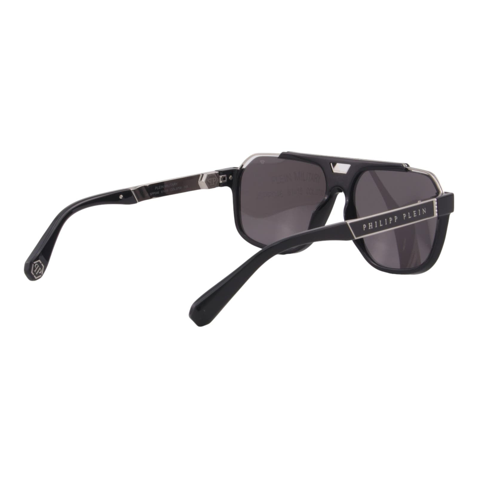 Men Square Sunglasses SPP046M-0700 Black & Silver Frame
