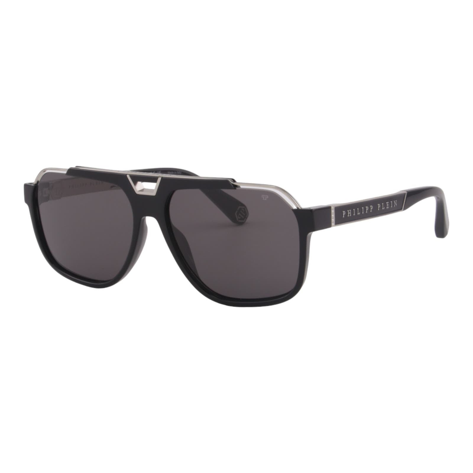 Men Square Sunglasses SPP046M-0700 Black & Silver Frame