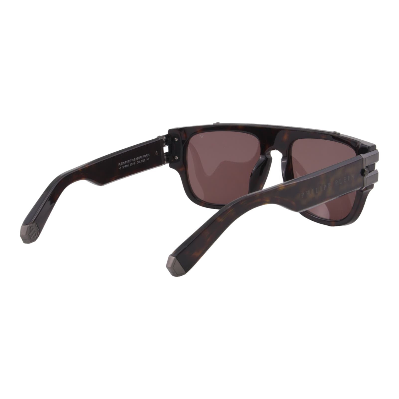 Men Titanium Square Sunglasses SPP011M-0722 Havana Brown & Gunmetal