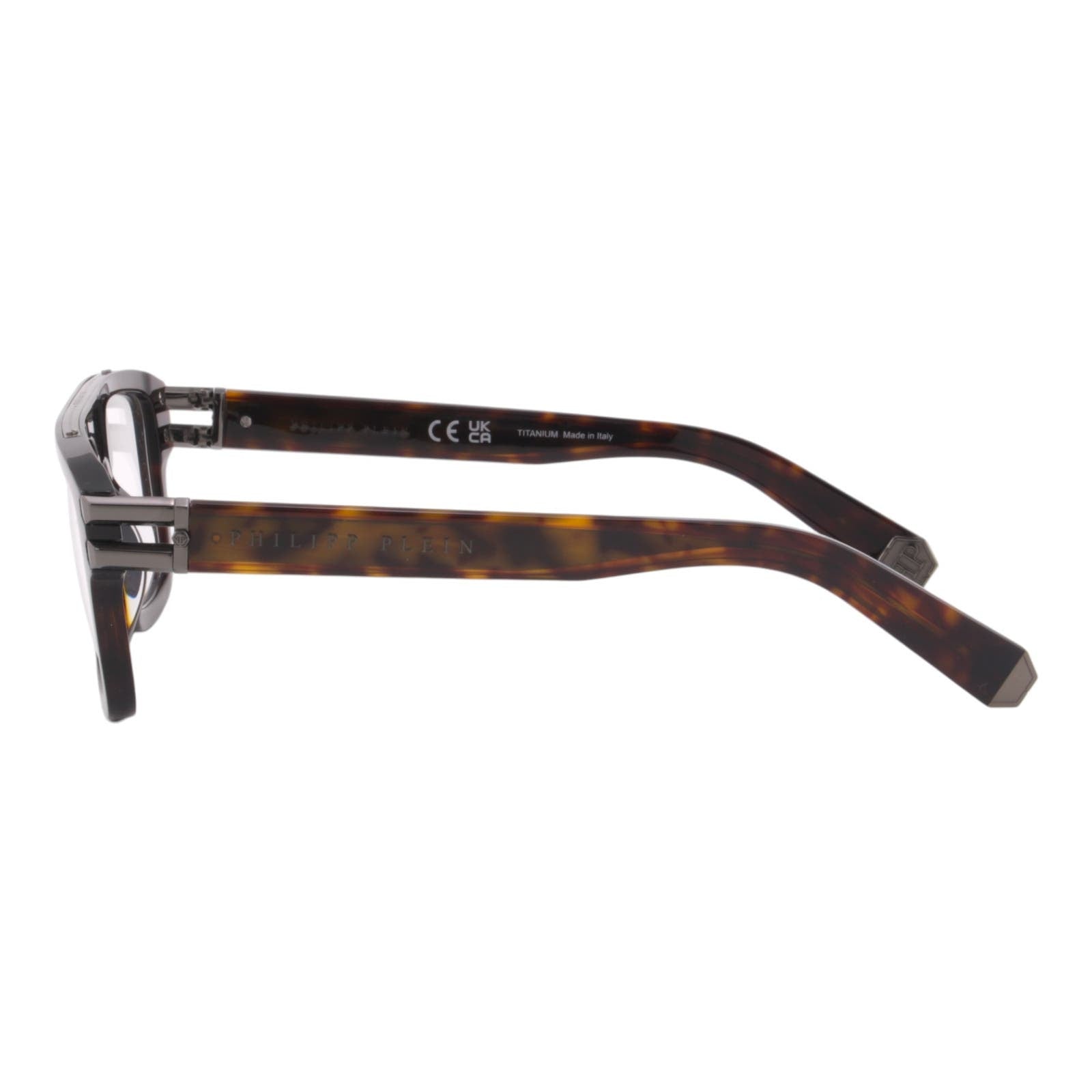 Men Square Glasses VPP021M-0722 Havana Brown Gunmetal Titanium Optical Frame