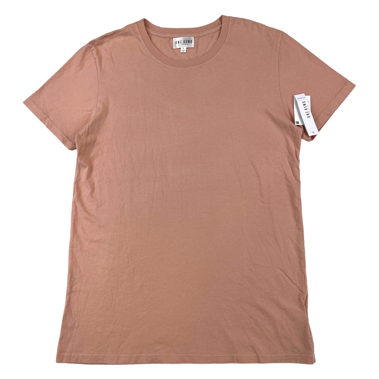 ONE BXWD Los Angeles Men US L Salmon Pink Cotton T-Shirt