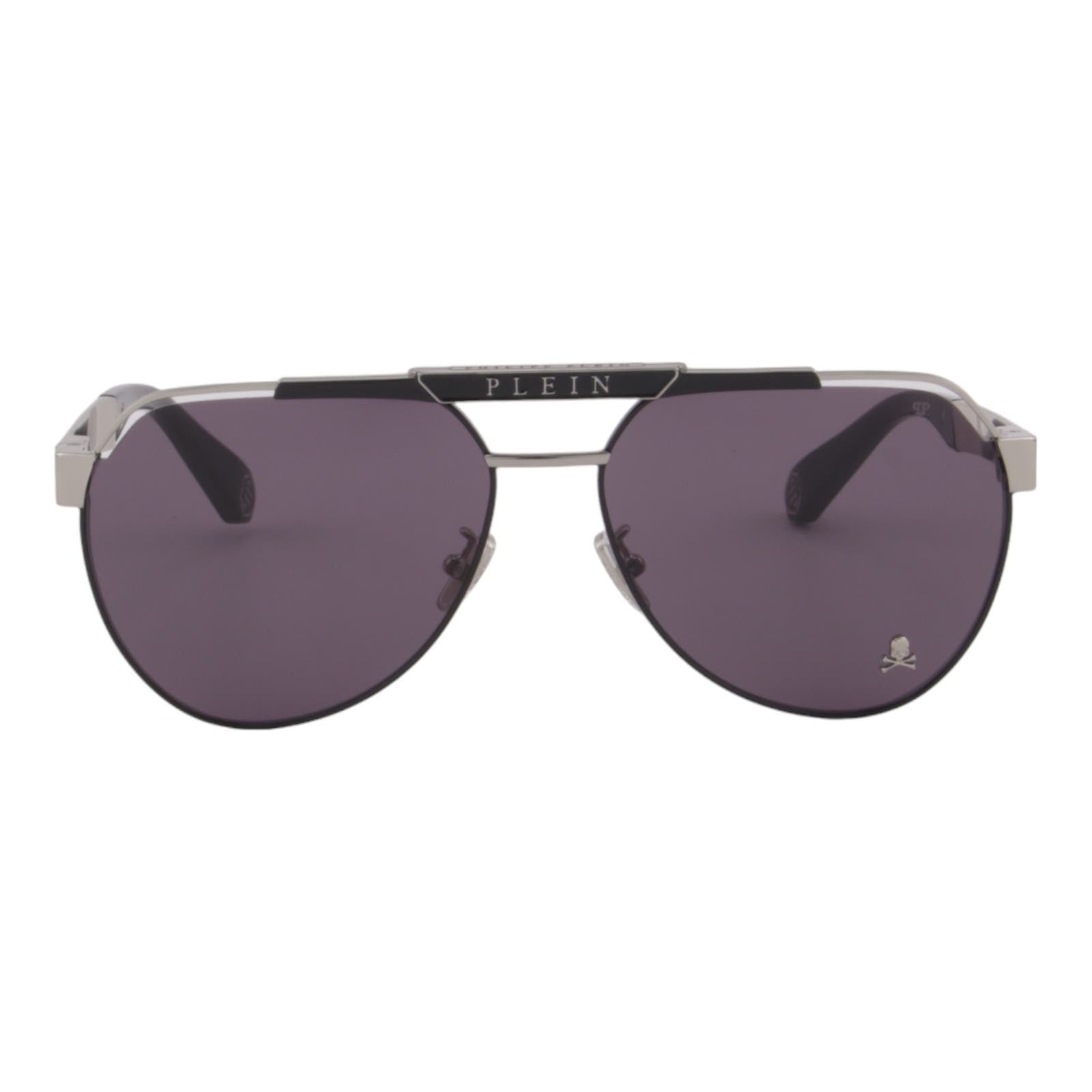 Men Aviator Sunglasses SPP073M-0583 Black Silver Metal Frame & Gray Lens