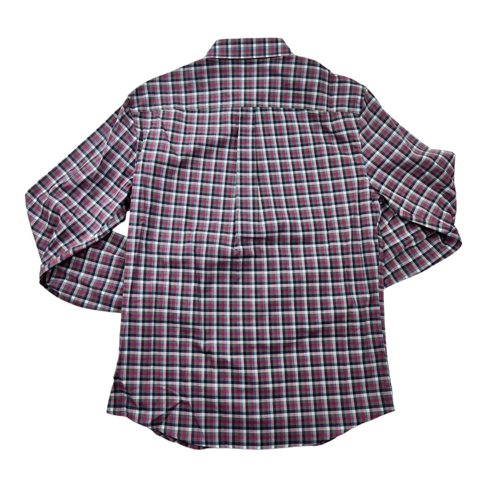 Johnnie-O Men Purple Multicolor Plaid Shirt US S Long sleeve Button Down