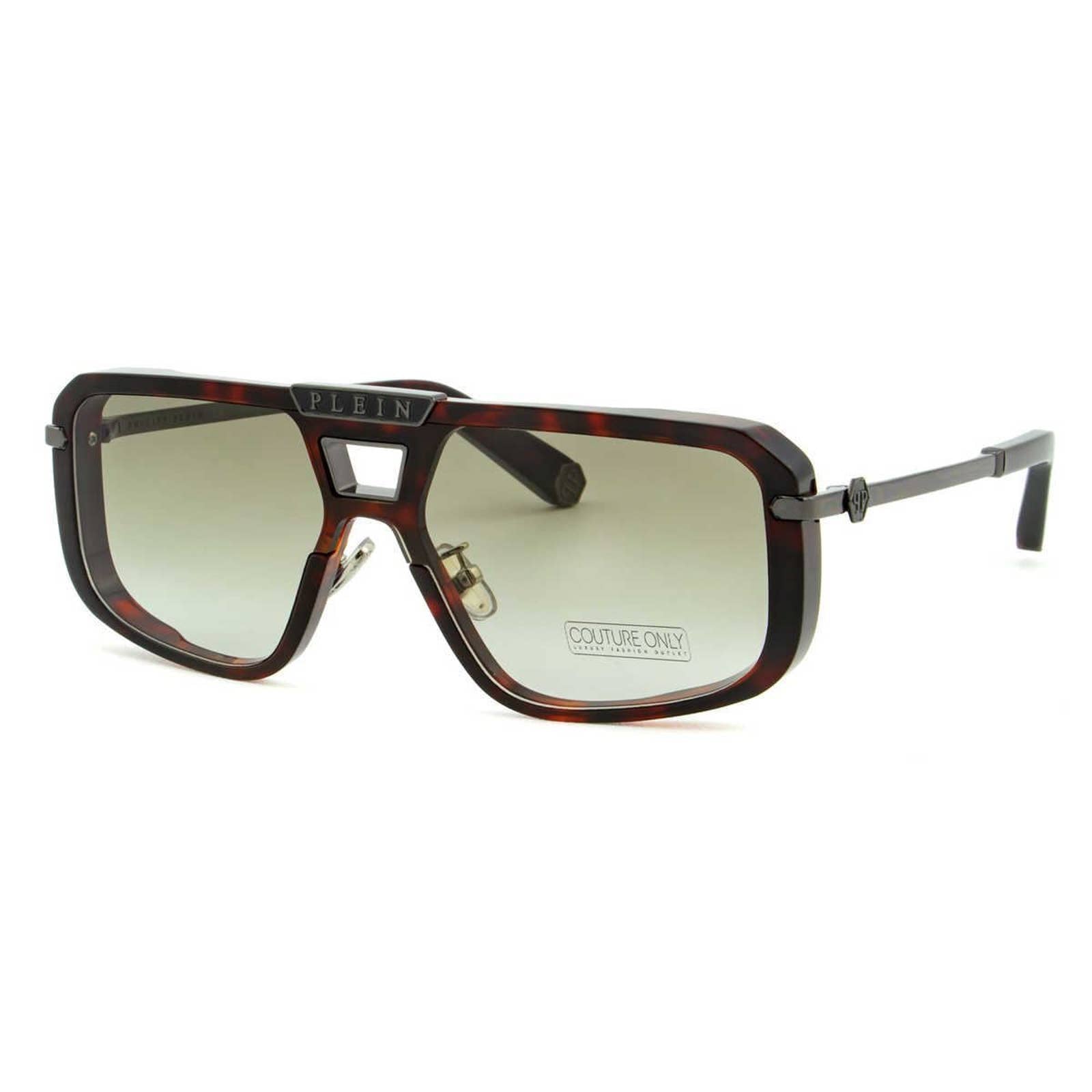 Men Square Shield Havana Brown Sunglasses SPP008M-0777