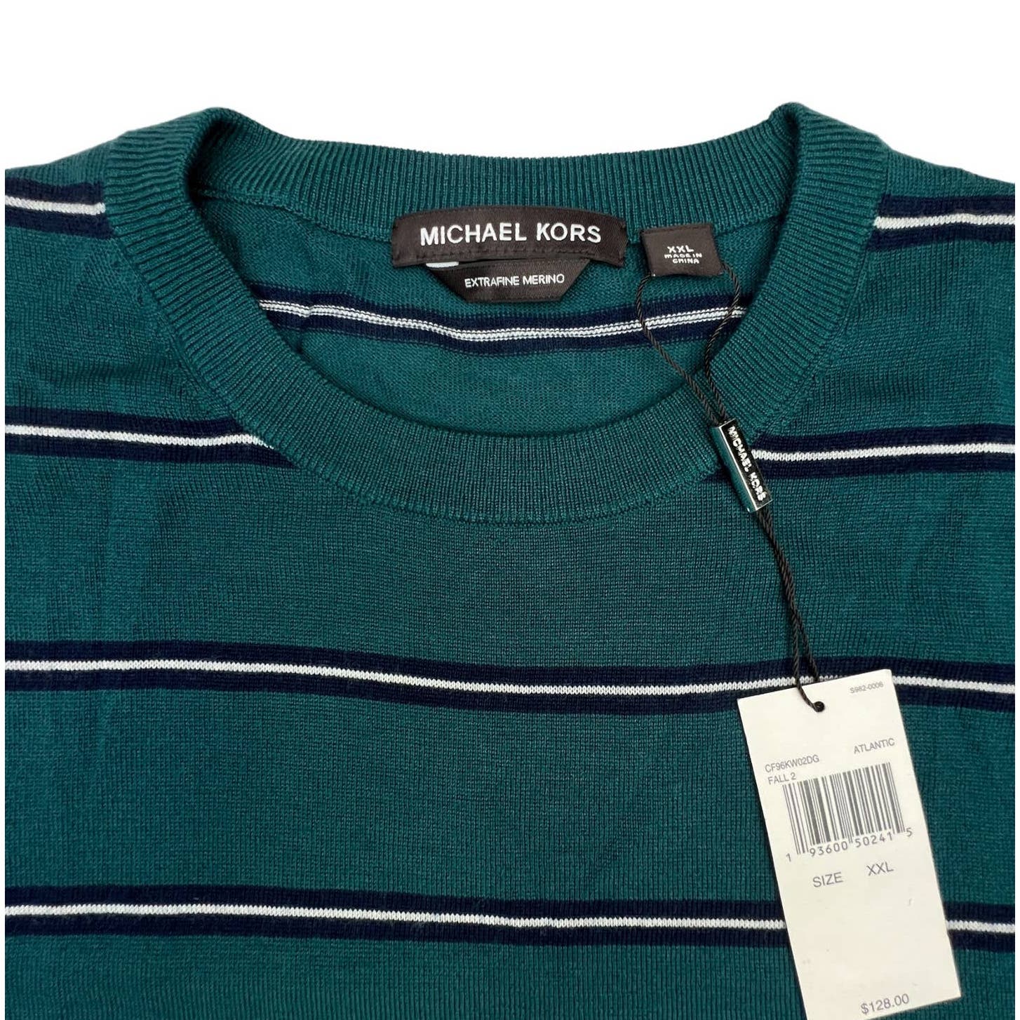 Michael Kors Men Green Sweatshirt US XXL Crew Neck Long Sleeve