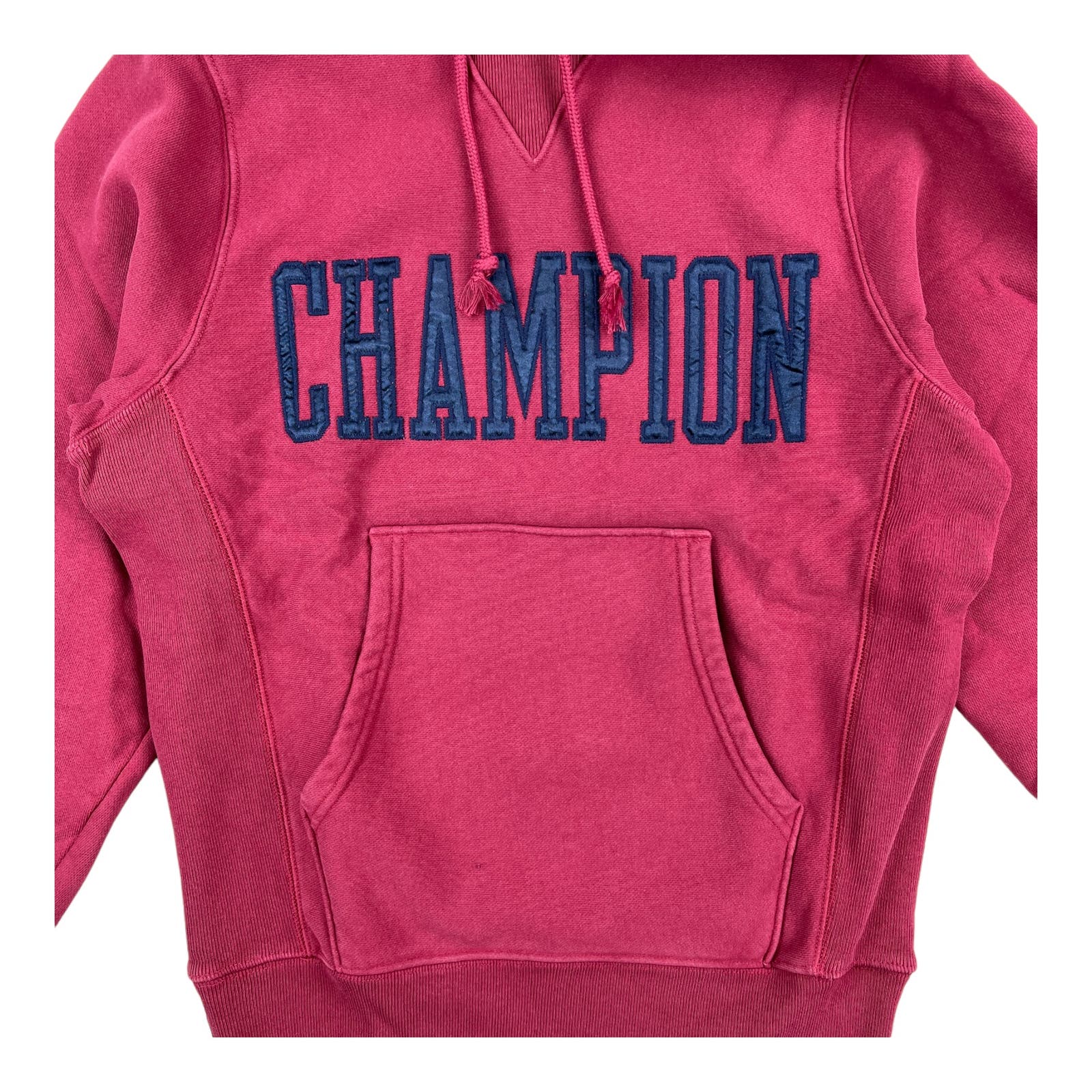 Champion Men Red Fleece Hoody US XS Logo Comfort Sweatshirt