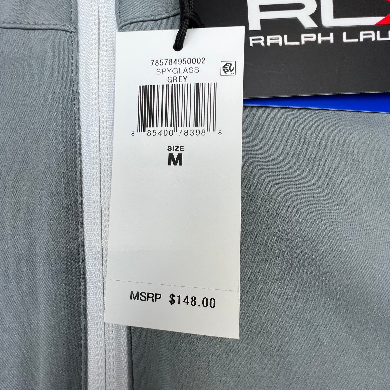 RLX Ralph Lauren Men Grey Sweatshirt US M Half Zip Long Sleeve