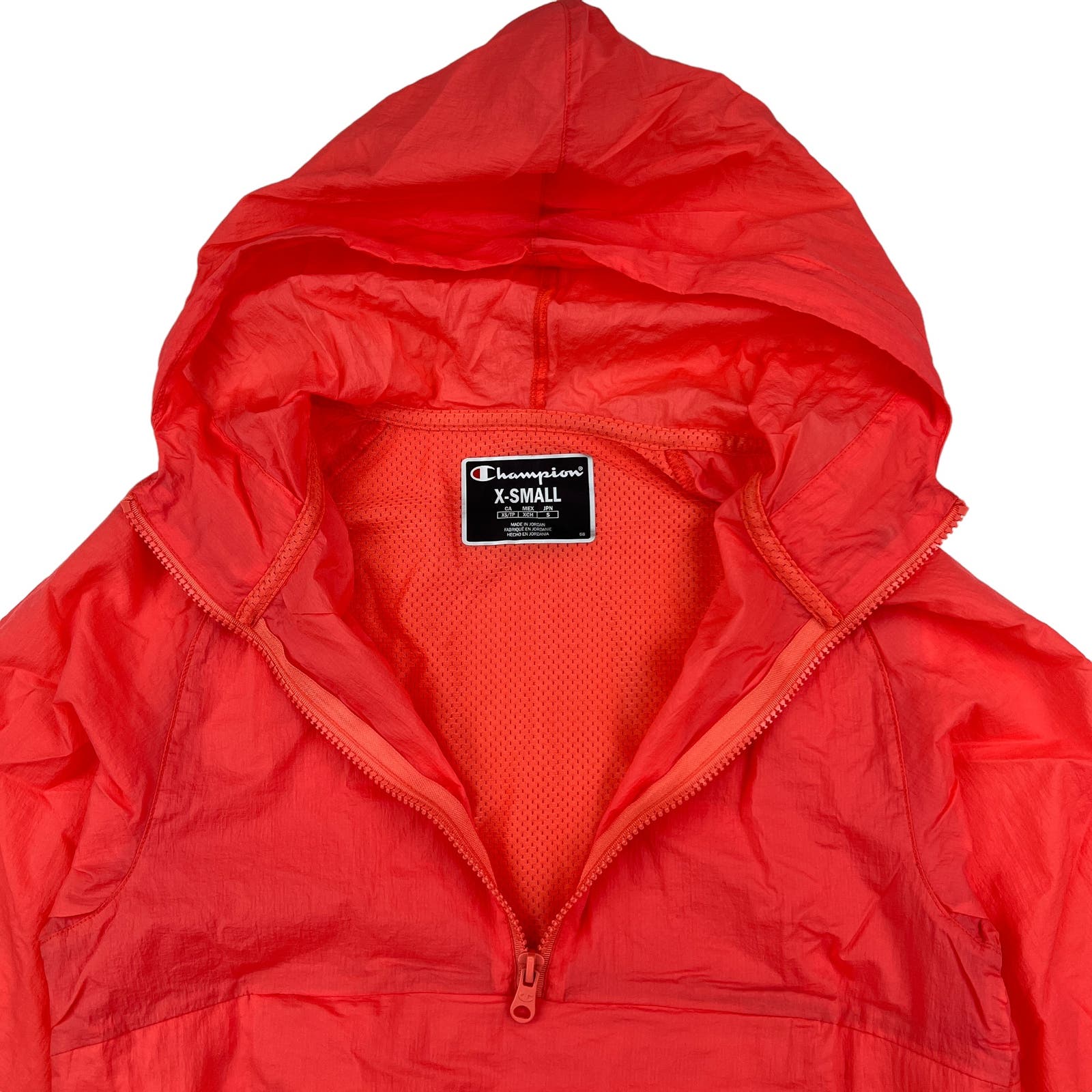 Champion Men Red Anorak US XS Hood Windbreaker