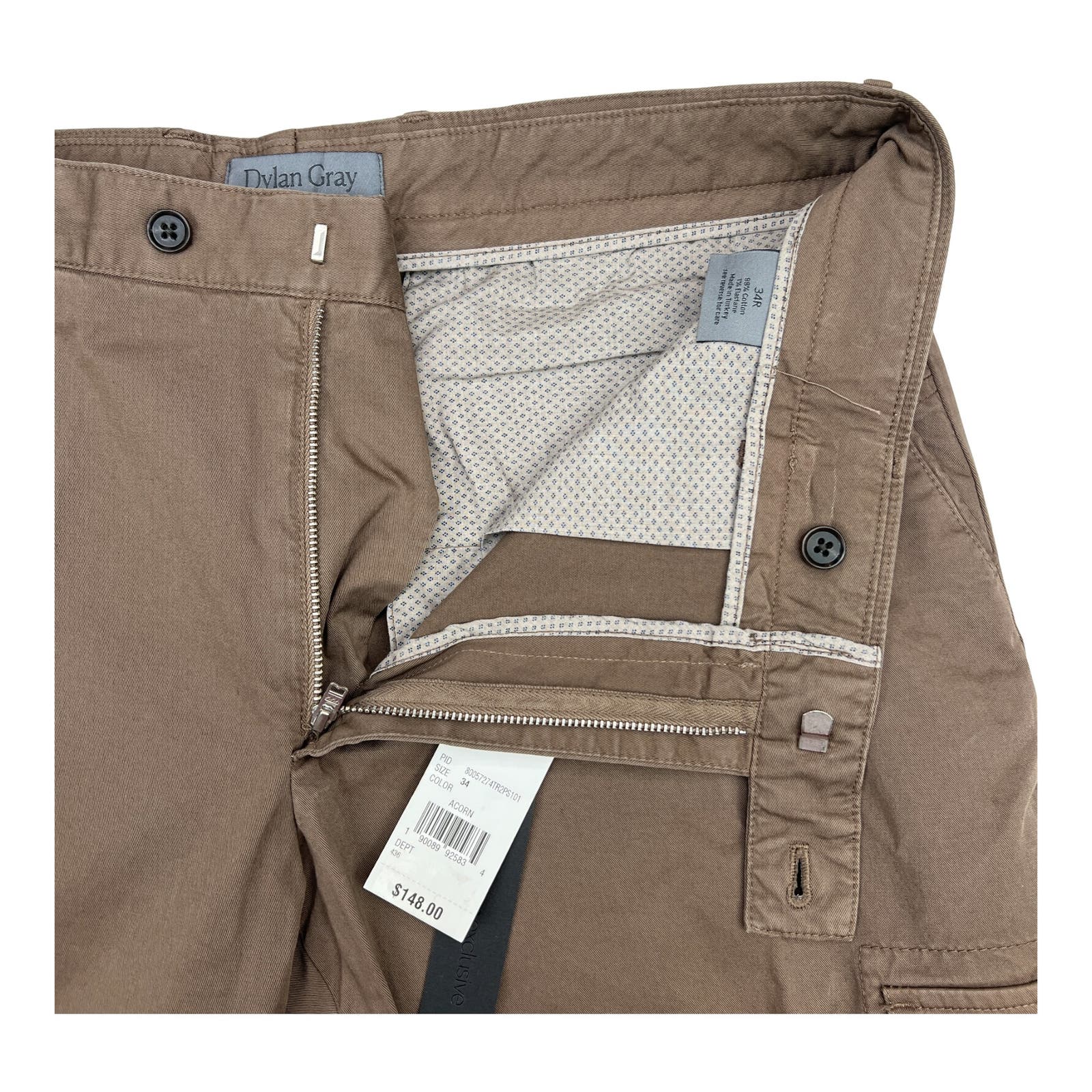 Dylan Gray Bloomingdales Men Brown Pants US 34 Regular Fit Cargo