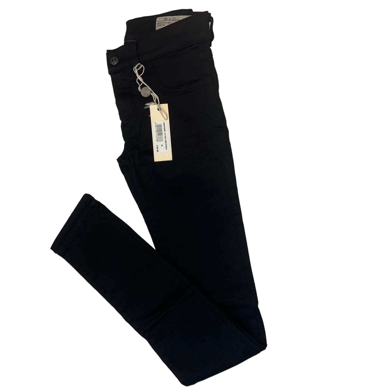 Diesel Livier Women Black Stretch Pants US 25 Super Slim Leggings