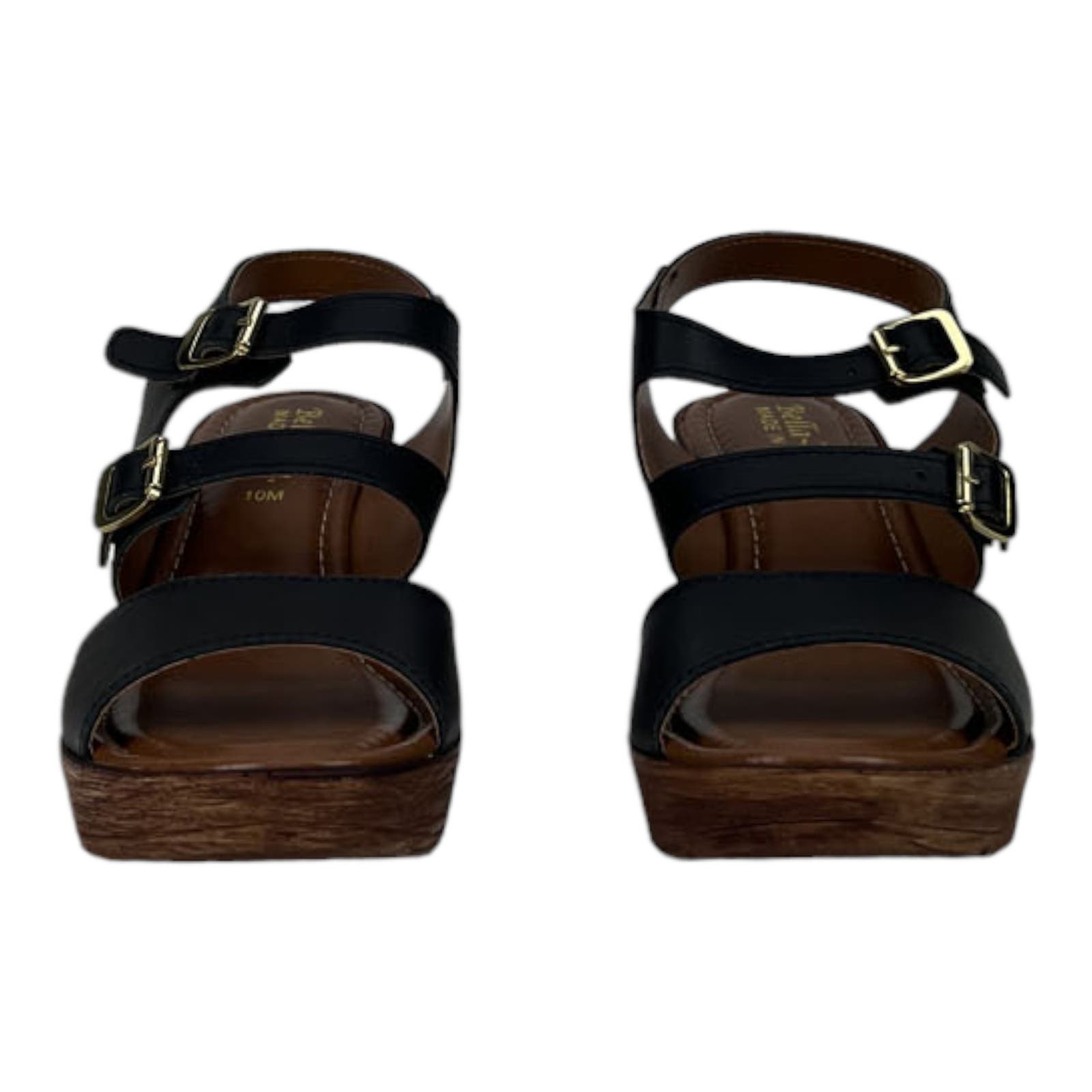 Bella Vita Women US 10 Leather Sandals Open Toe Casual Black Slingback