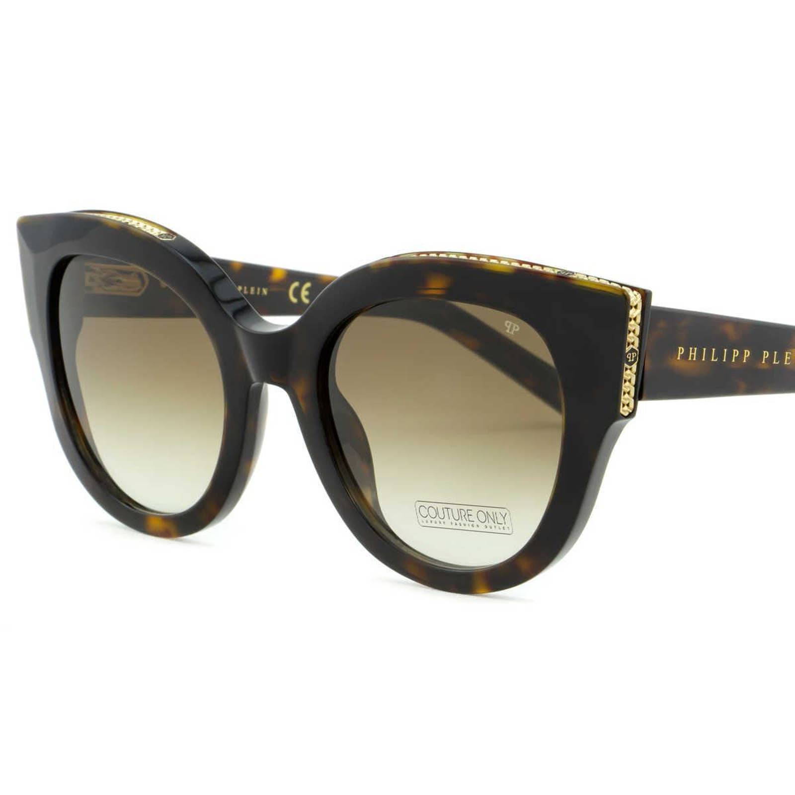 Women Havana Brown Oversized Cat-Eye Sunglasses SPP026S-0722