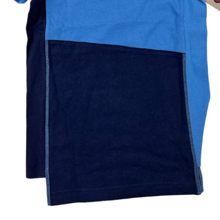 Champion Men Blue T-Shirt Crew Neck US XS Short Sleeve Asymmetrical Tee