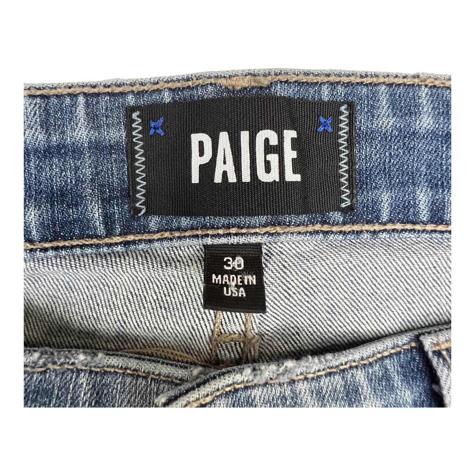 Paige Men Lennox Blue Jeans US 30 Slim Skinny Stretch Ripped