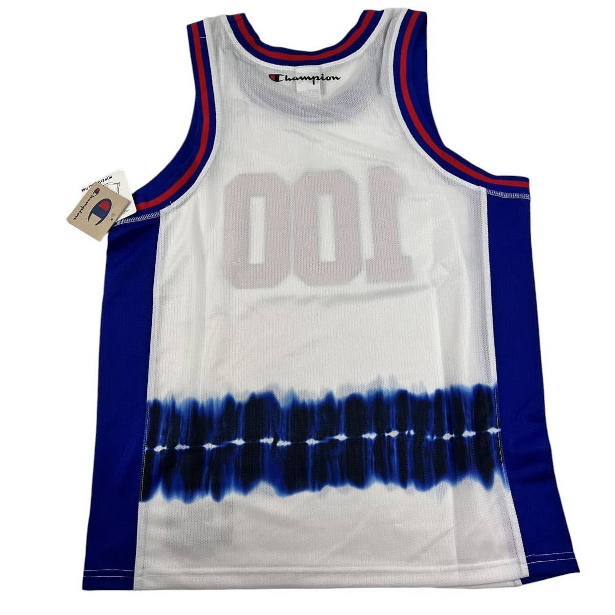 Champion Men White Blue Tank Top US M Sports Sleeveless Jersey