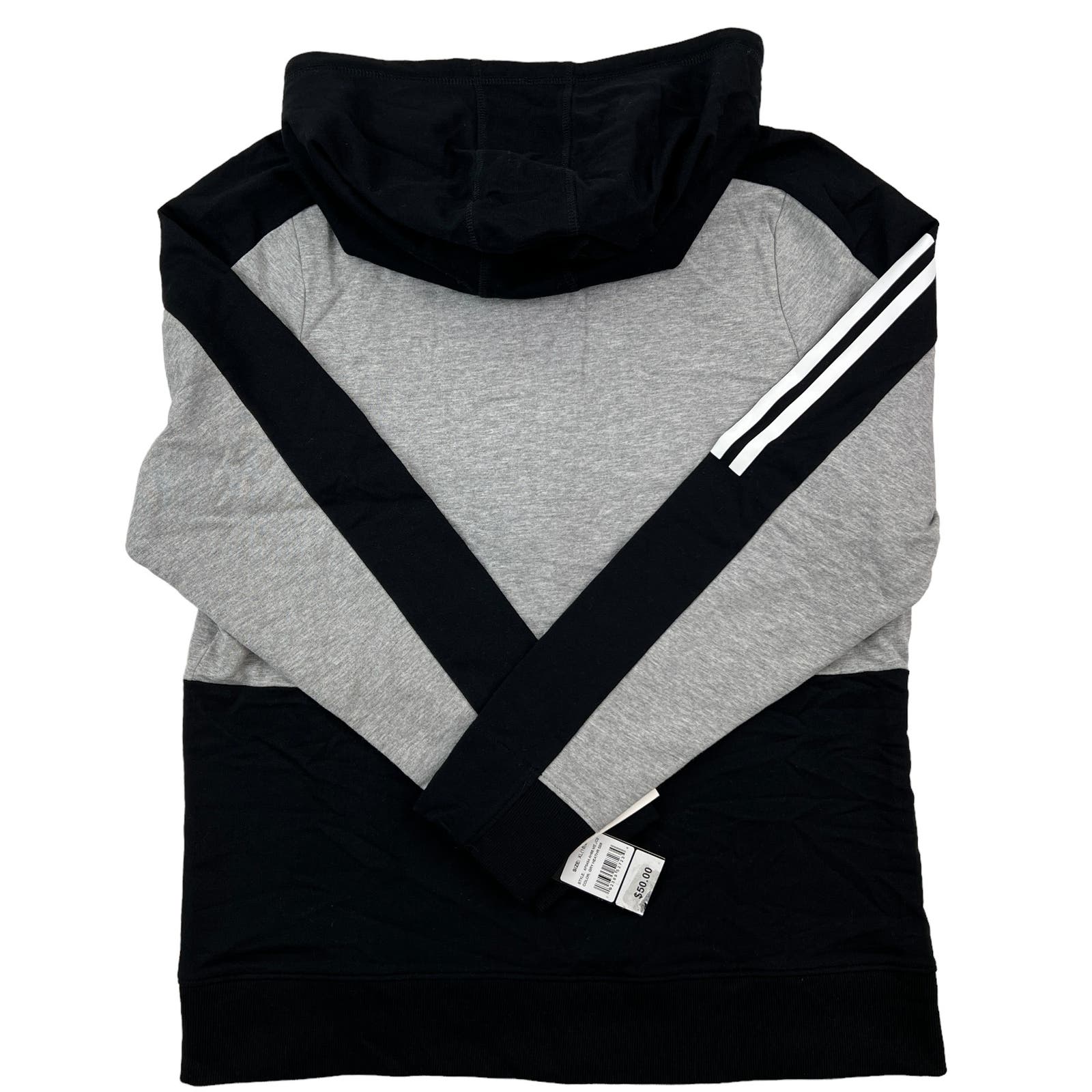 Adidas Black Grey Sporty Cotton Jacket US XL Transitional  Full Zip