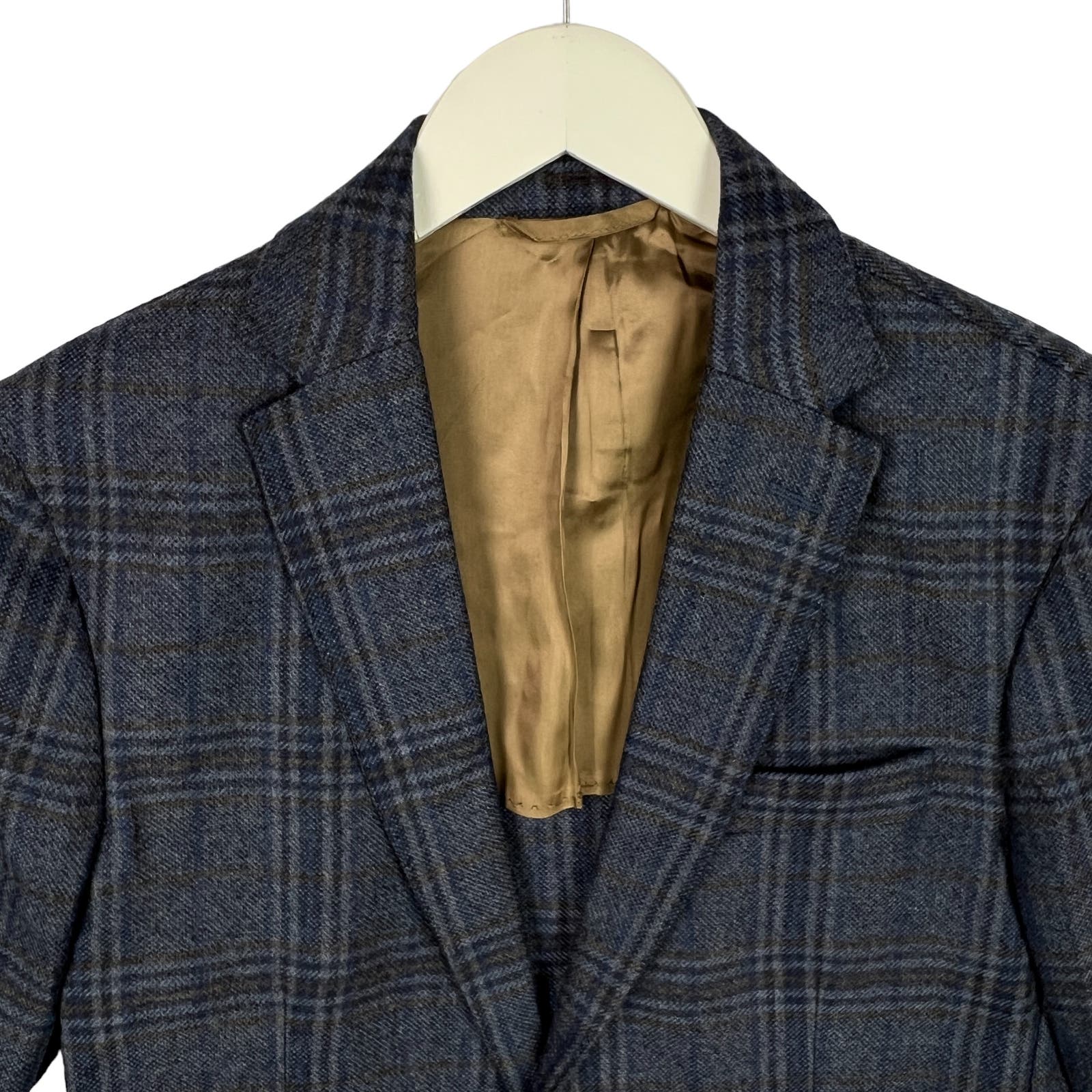 Dylan Gray Men Grey Blue Check Suit US 38R Jacket Blazer Long Sleeve