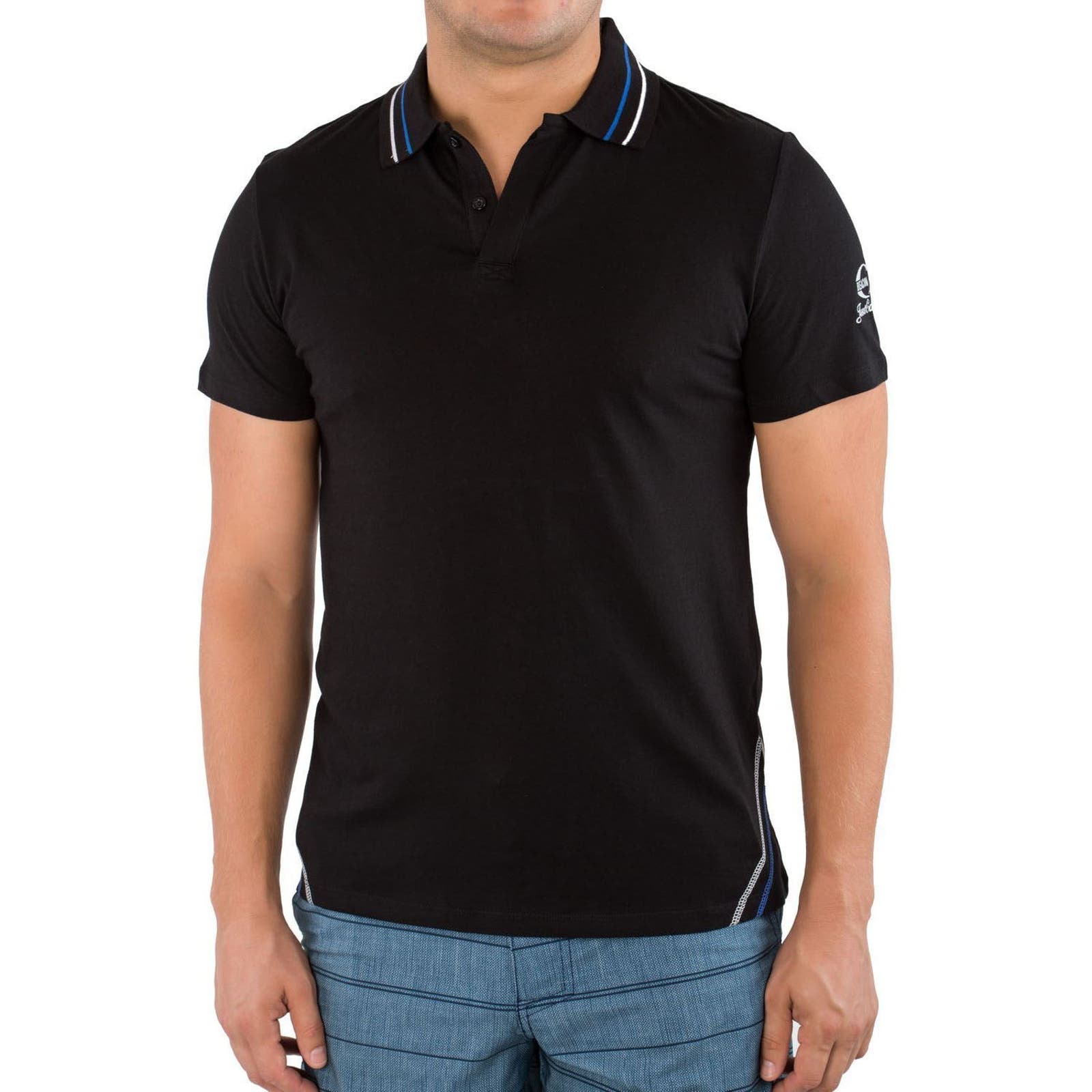 Just Cavalli Men Polo T-Shirt US XS Black Collar Cotton