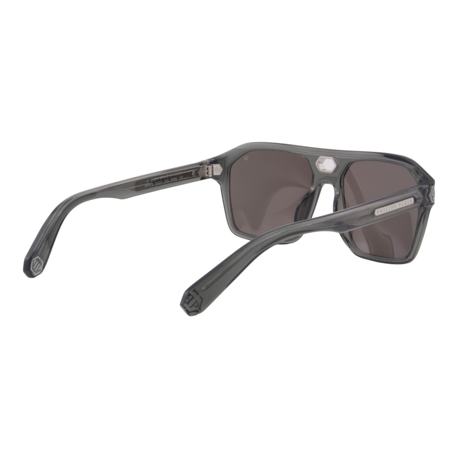 Men Designer Sunglasses SPP072M-09RM Transparent Green Square Frame