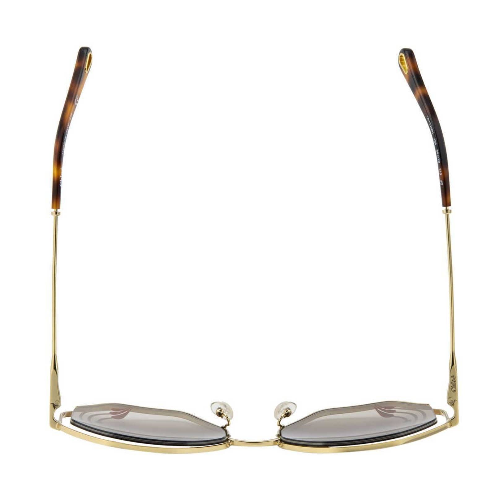 Women Octagonal Gold Brown Sunglasses CE132SRI-258