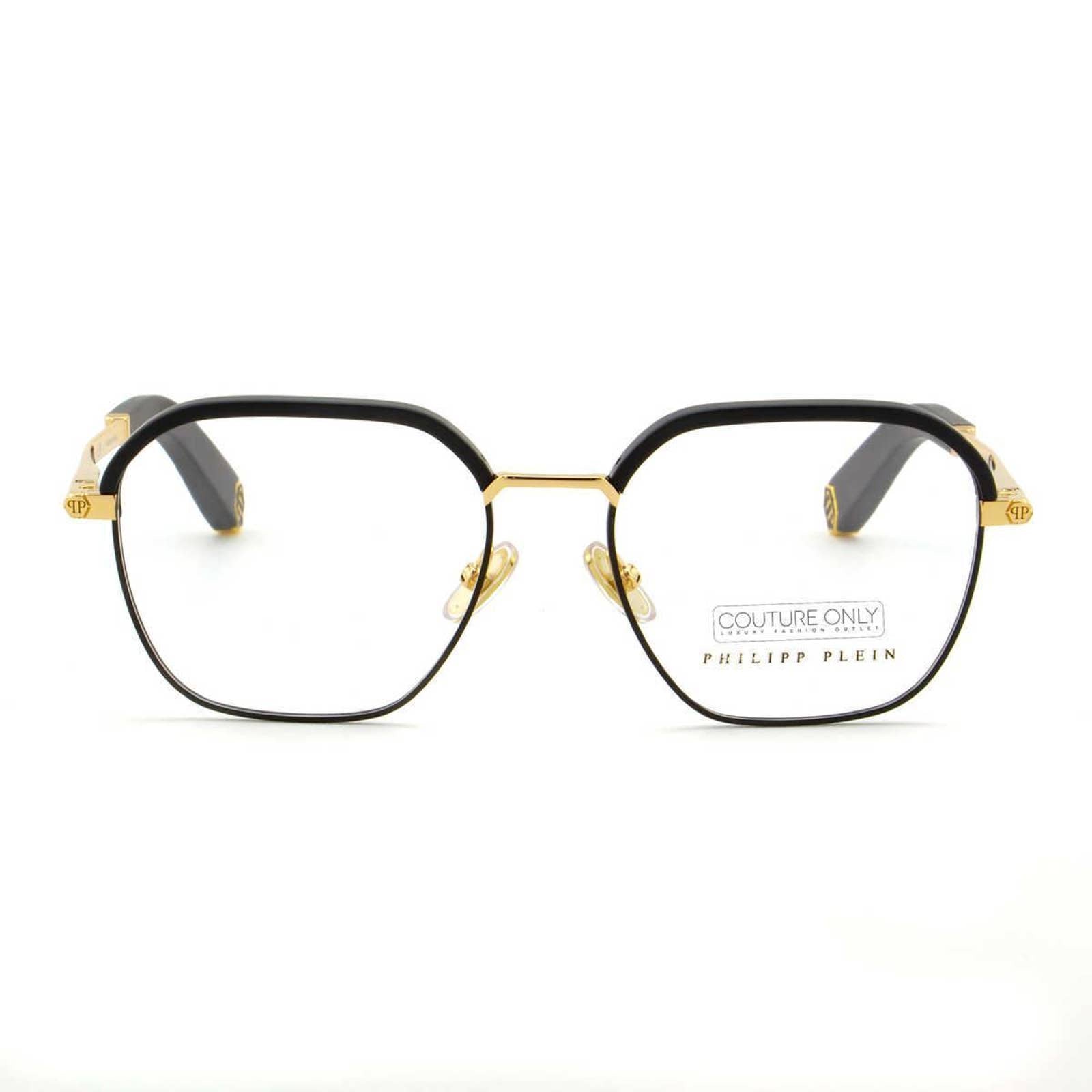 Men Optical Glasses Square Black Gold Frame Eyeglasses VPP017M-0302
