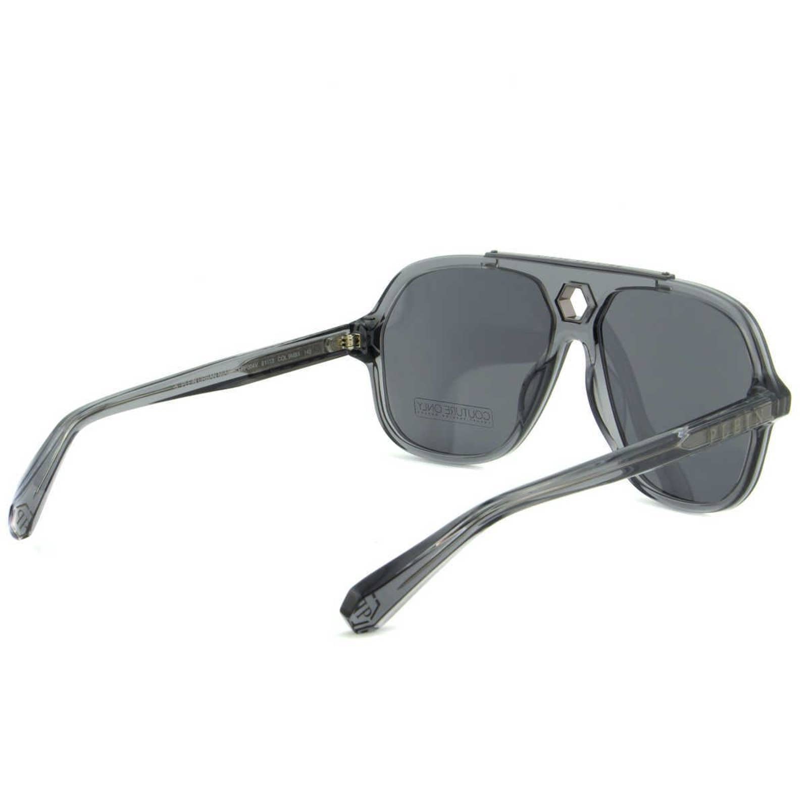 Men Gray Translucent Square Sunglasses SPP004V-9MBX
