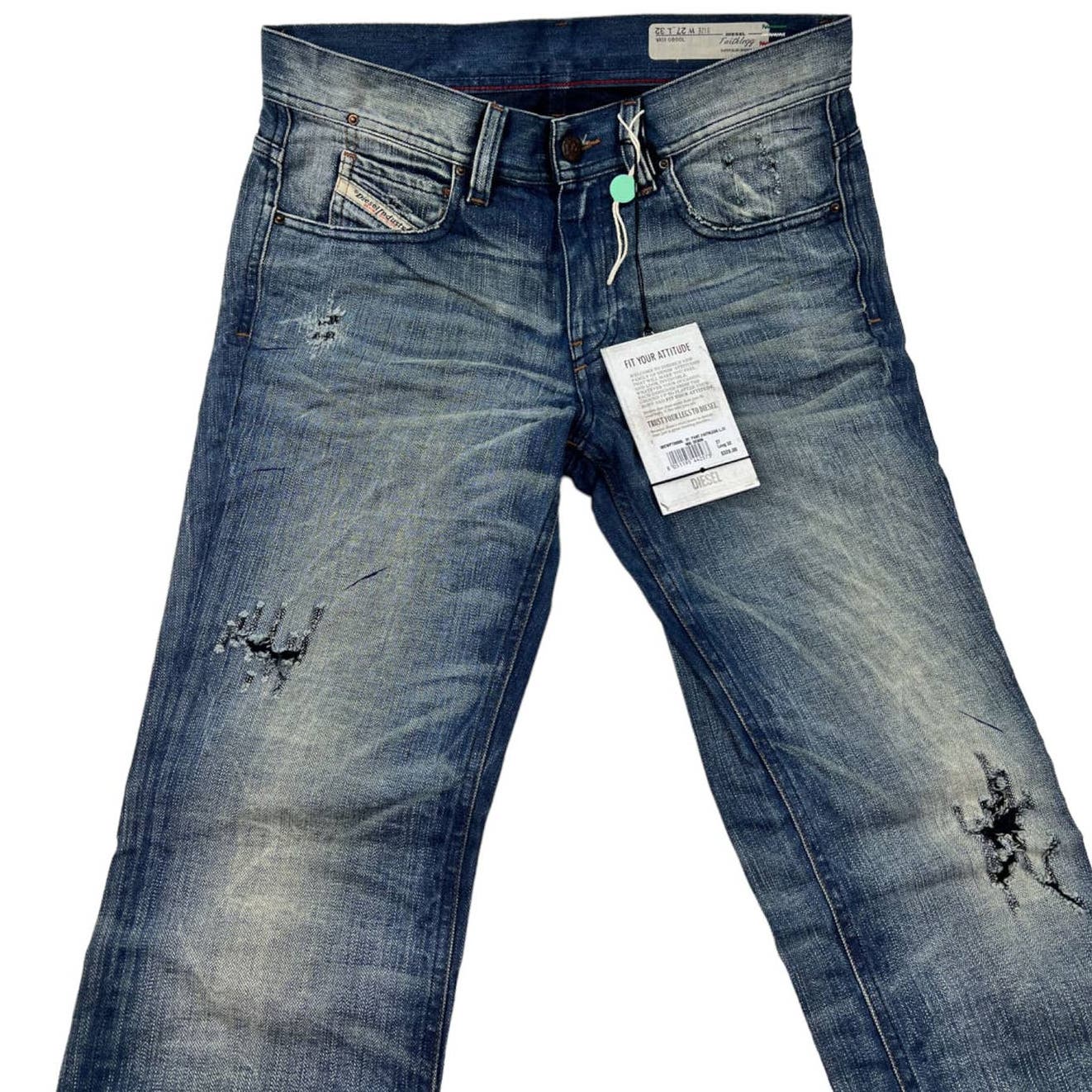 Diesel Women Denim Blue Jeans US 27 Washed Super Slim Skinny
