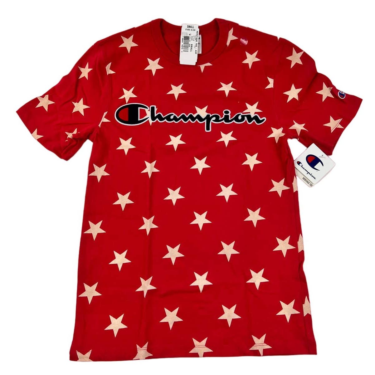 Champion Men Red T-Shirt US S Heritage Cotton Tee