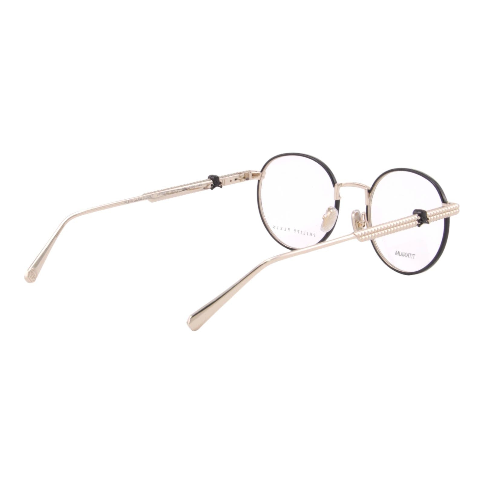 Women Round Glasses VPP061V-0300 Black & Gold Titanium Optical Frame