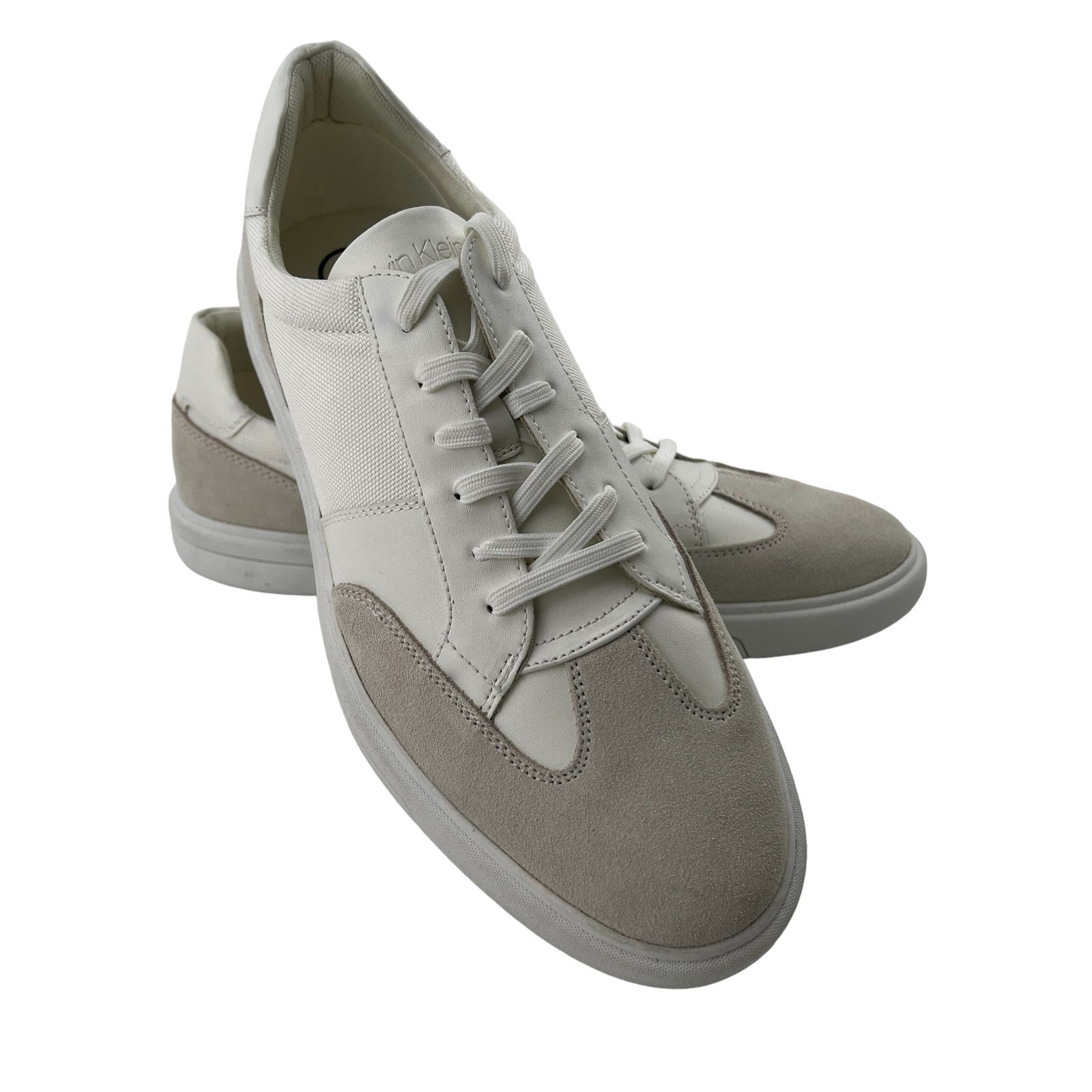 Calvin Klein Men US 10.5 White Leather / Suede Sneakers