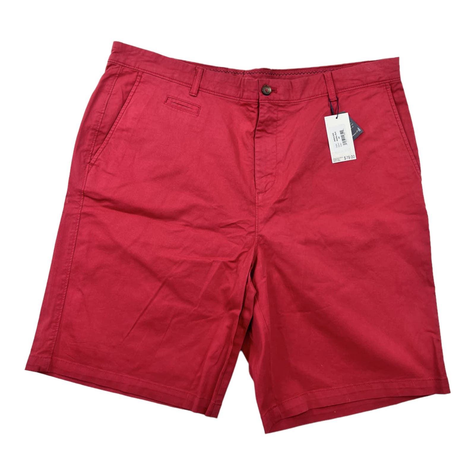 Johnnie-O Men Red Chinos Shorts US 40 Classic Fit Cotton