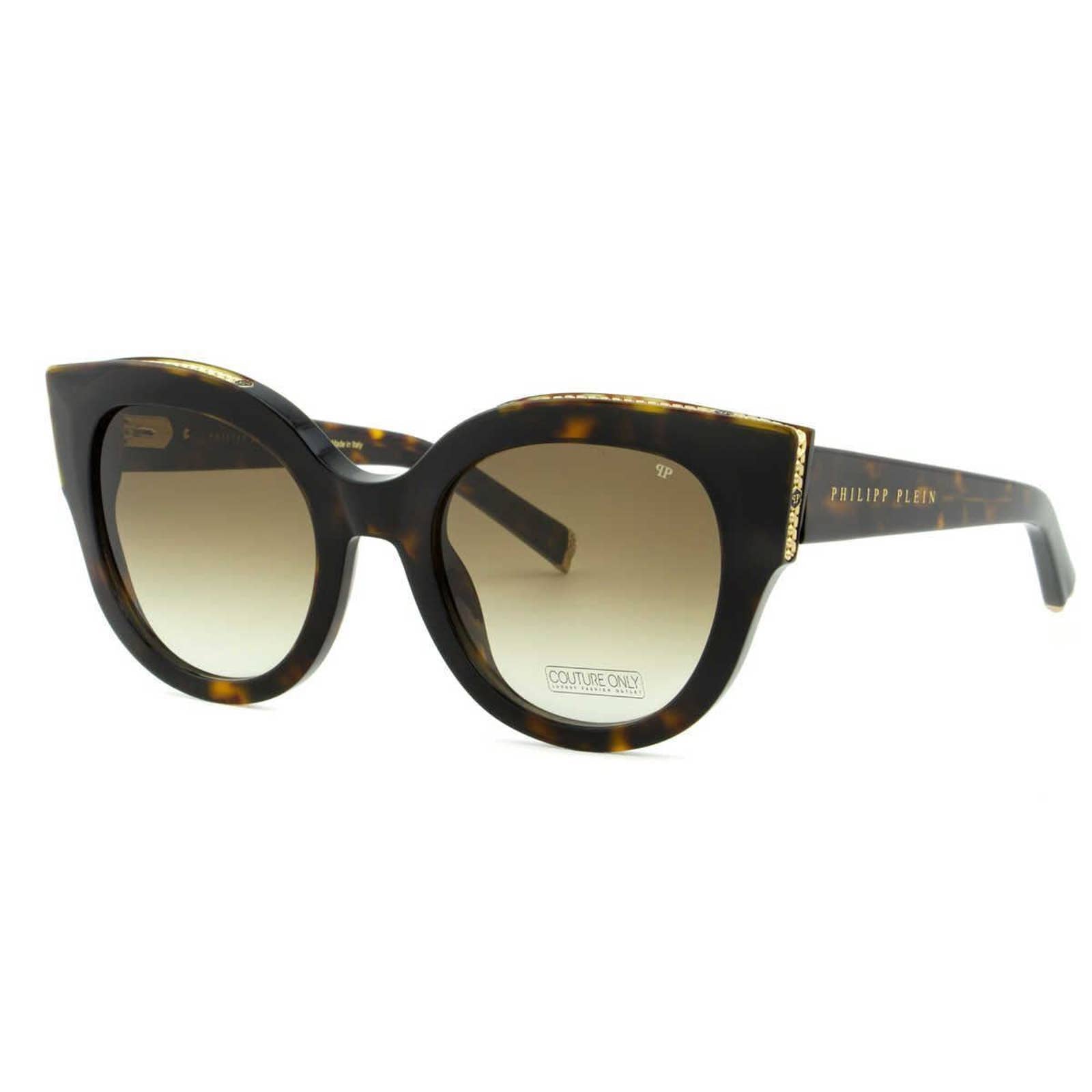 Women Havana Brown Oversized Cat-Eye Sunglasses SPP026S-0722