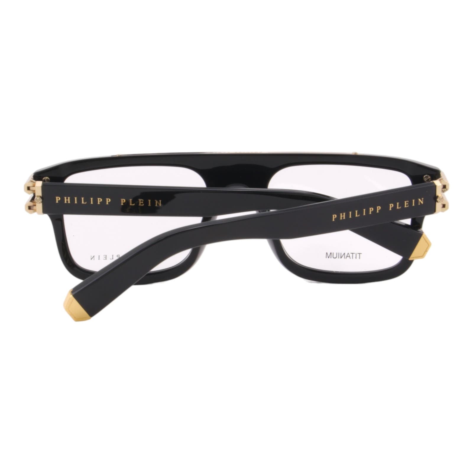 Men Square Glasses VPP021M-0700 Black & Gold Titanium Optical Frame