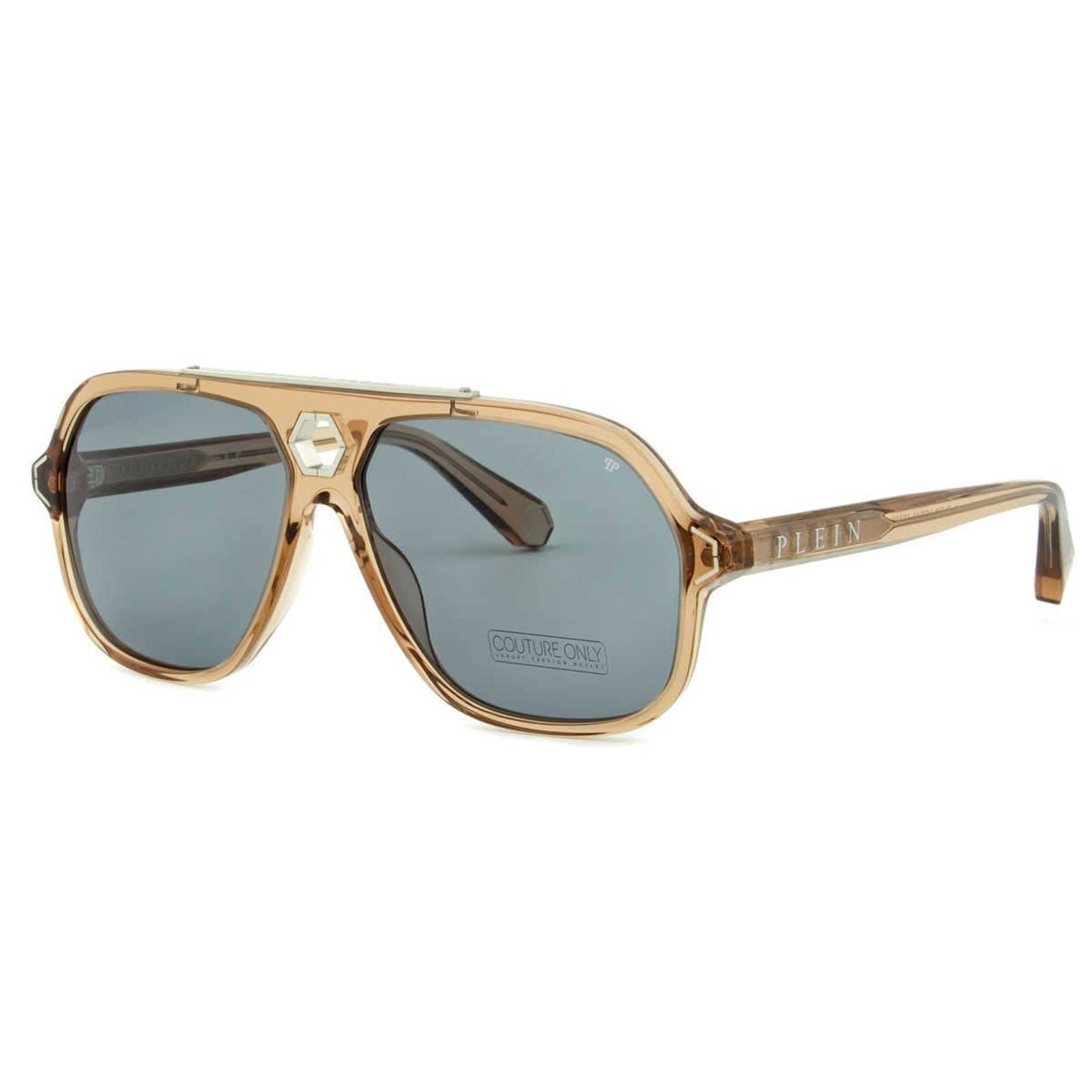 Men Brown Translucent Aviator Sunglasses SPP004V-07MK