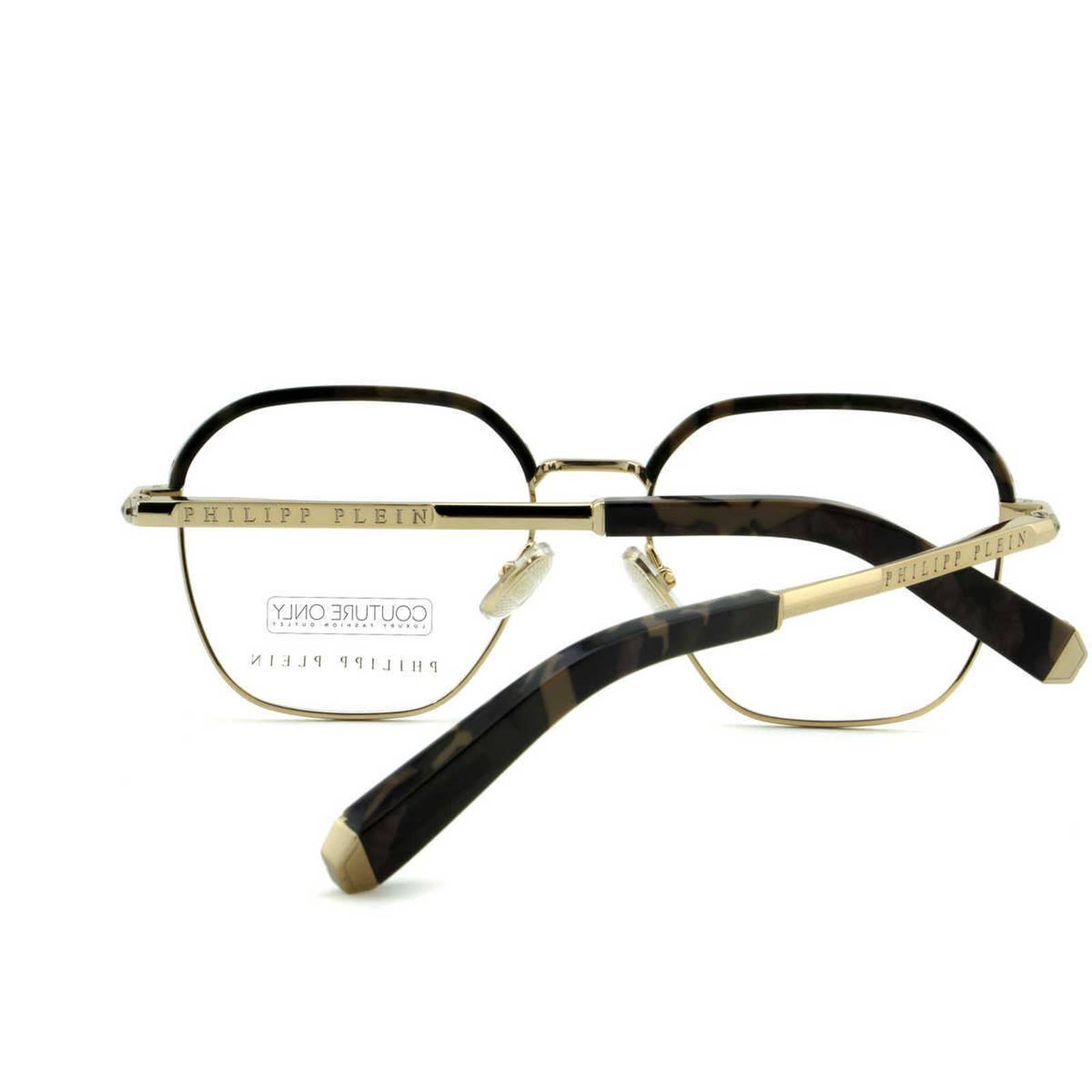 Men Optical Glasses Havana Brown Gold Square Eyeglasses VPP017M-0302
