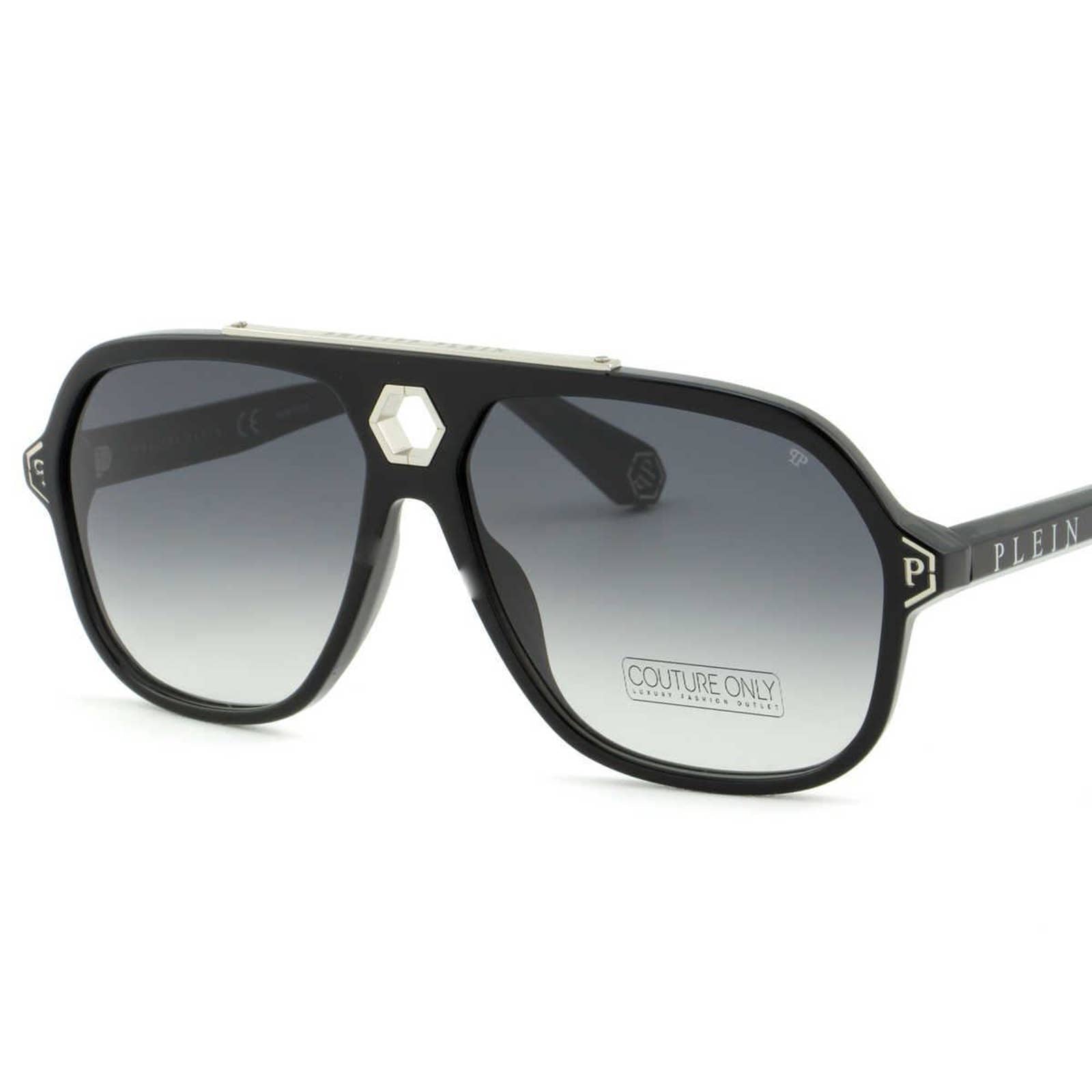 Men Black Aviator Square Sunglasses SPP004M-0700