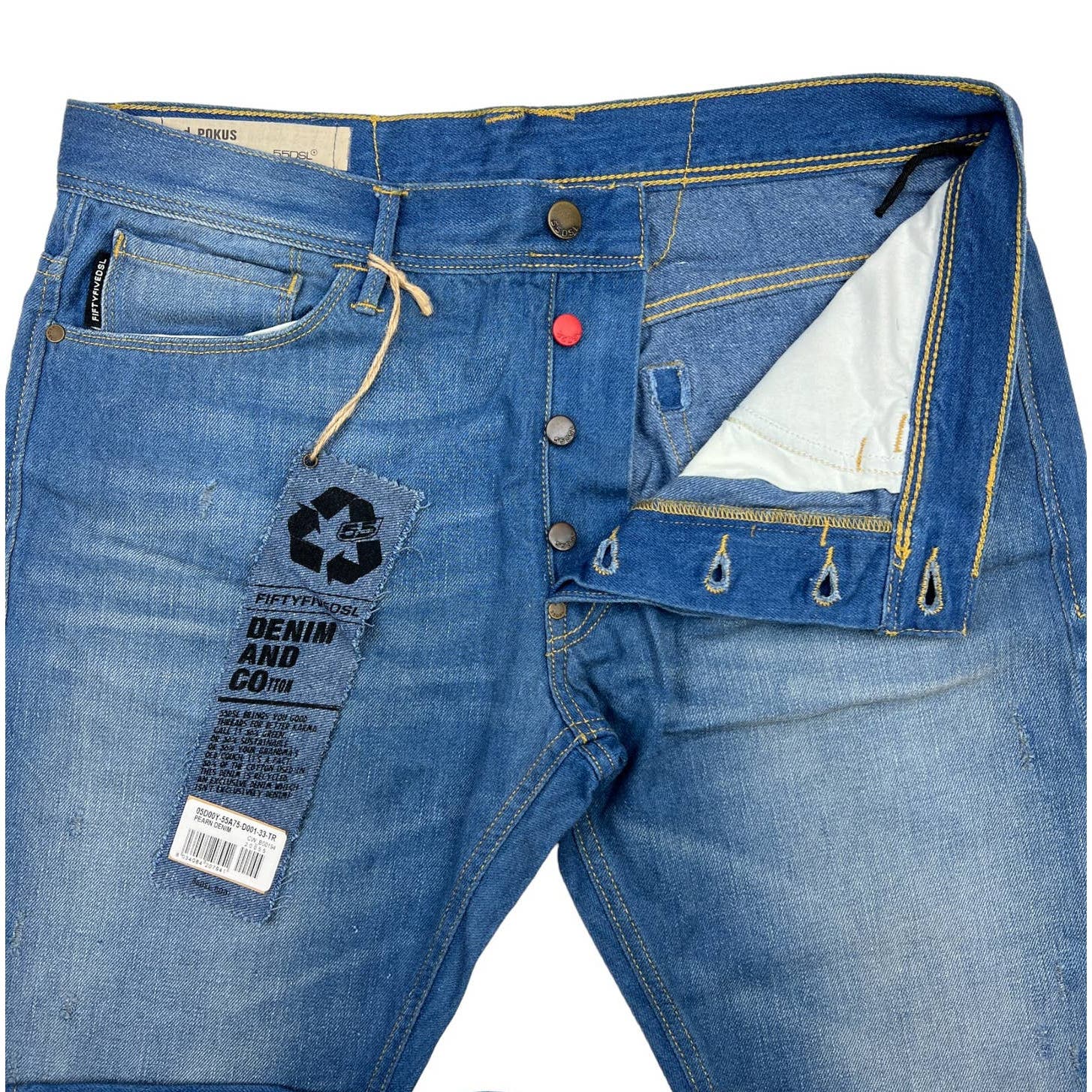 Diesel Pokus Men Denim Jeans US 29 Slim Fit Sticker Cotton